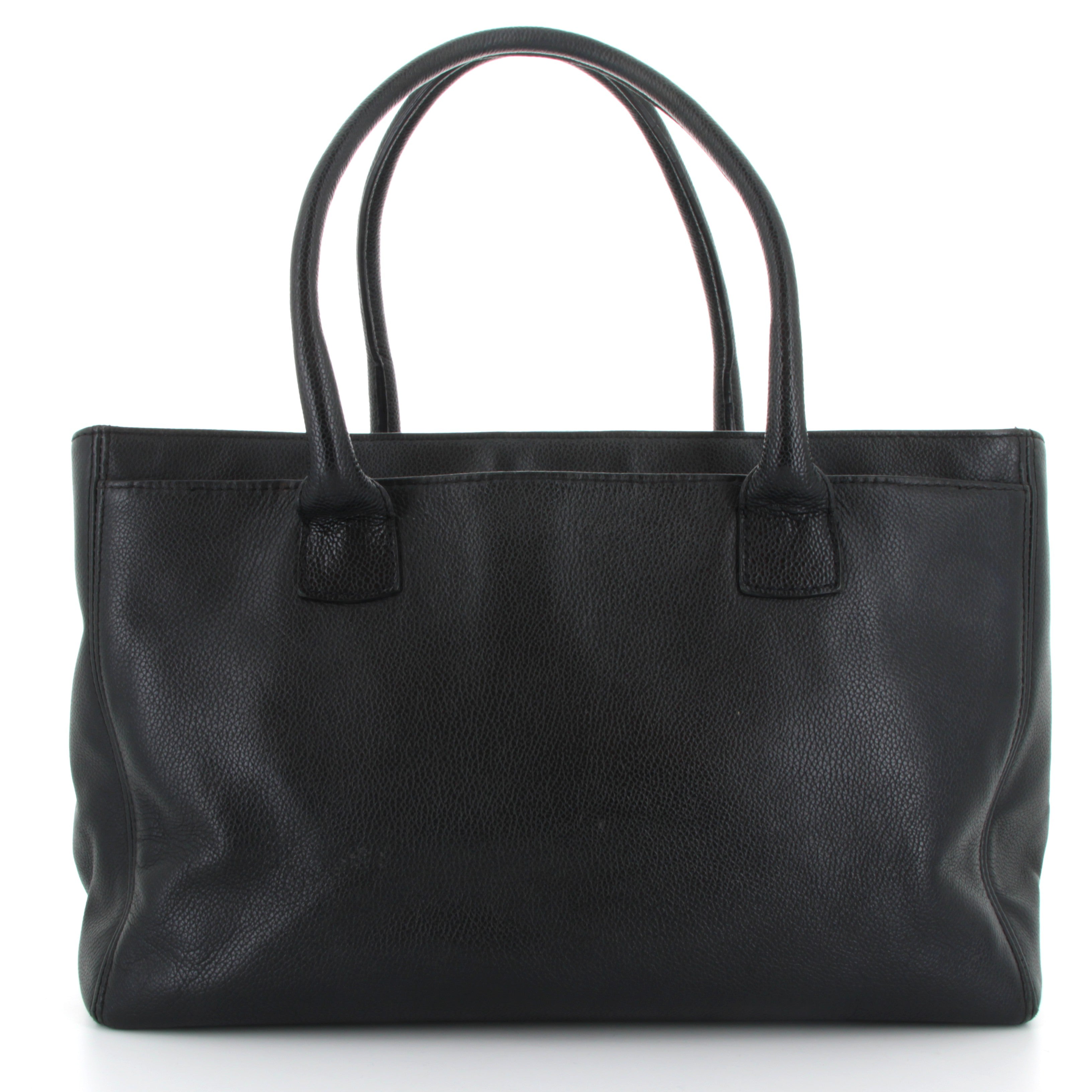 Chanel Black Grained Leather Tote Bag Gold hardware