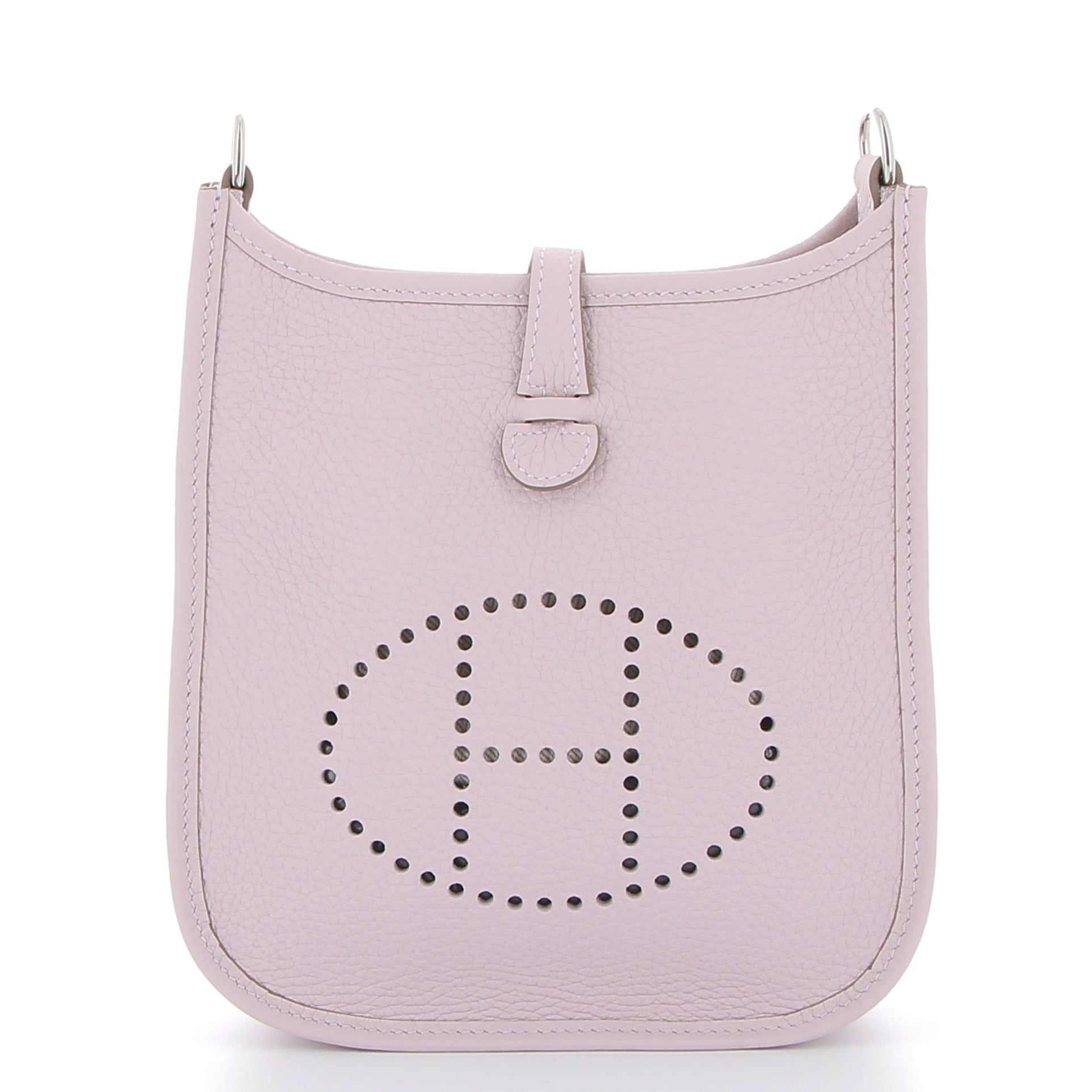 HERMES Mini Evelyne Mauve Pale Taurillon Clemence Palladium hardware
