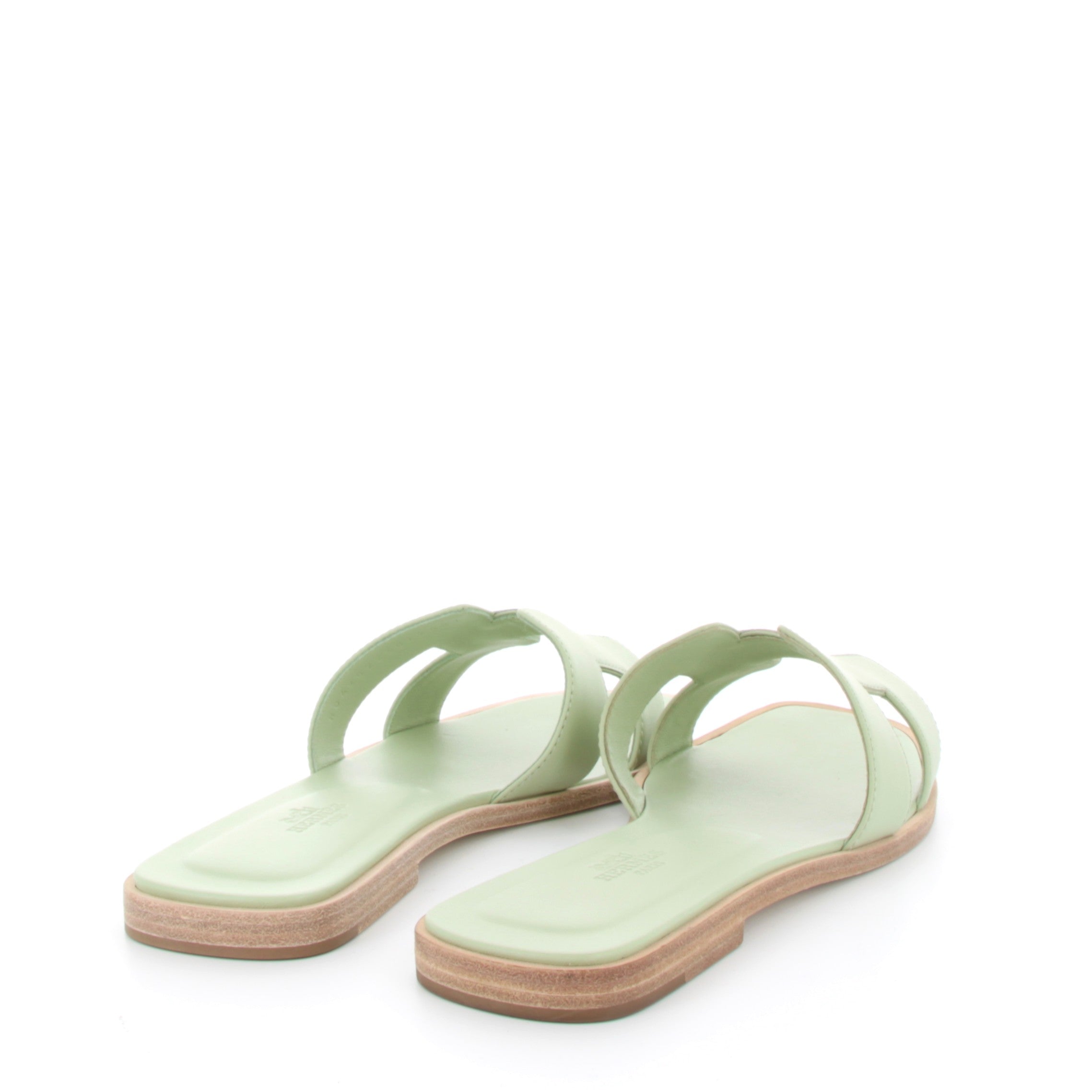 HERMES Oran Sandals Vert De Mer Swift