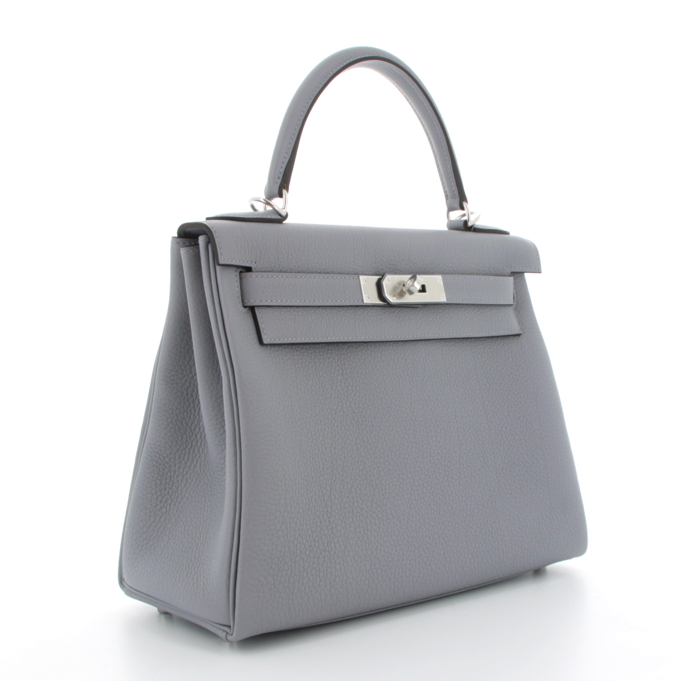 HERMES Kelly 28 Gris Pantin Togo Palladium Hardware