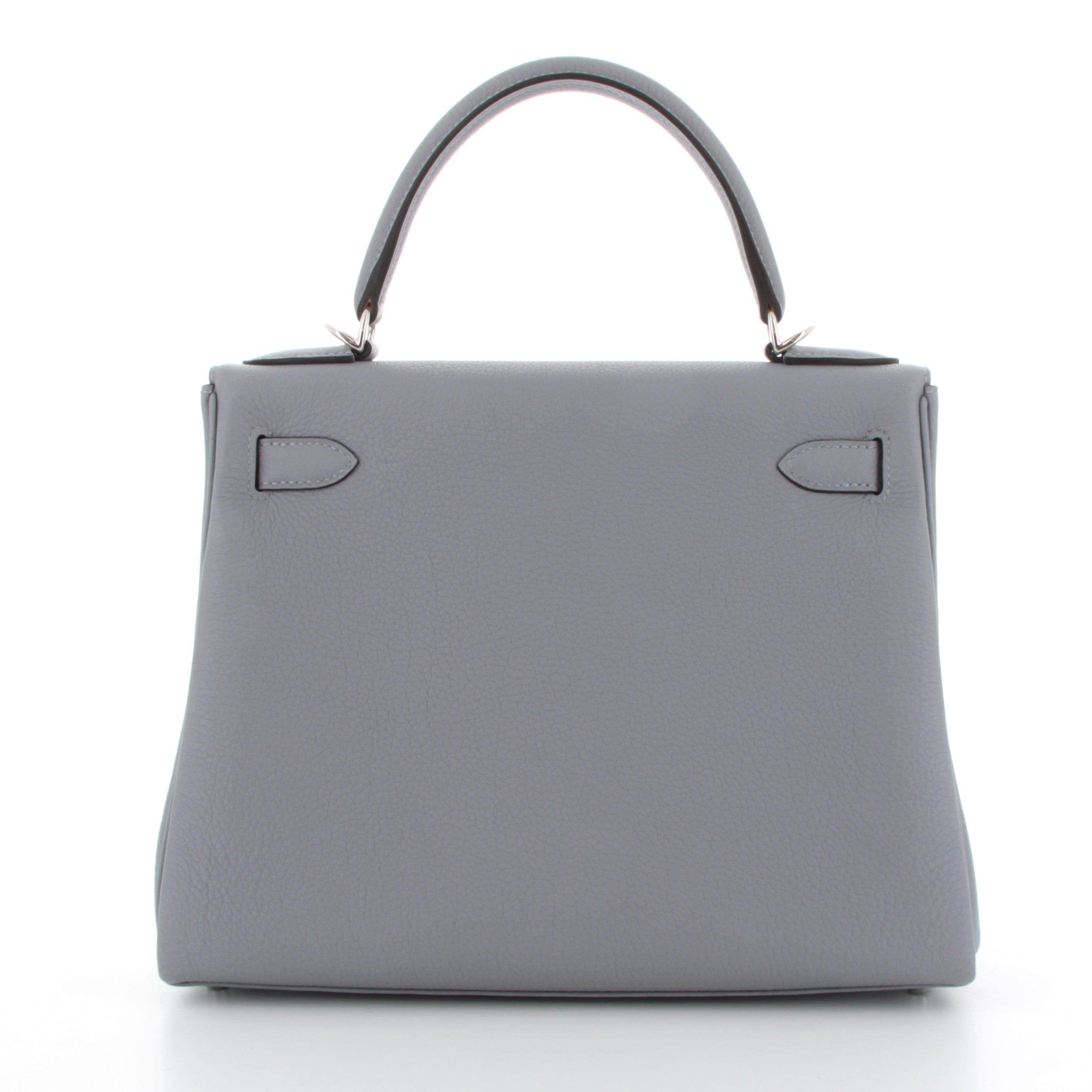 HERMES Kelly 28 Gris Pantin Togo Palladium Hardware