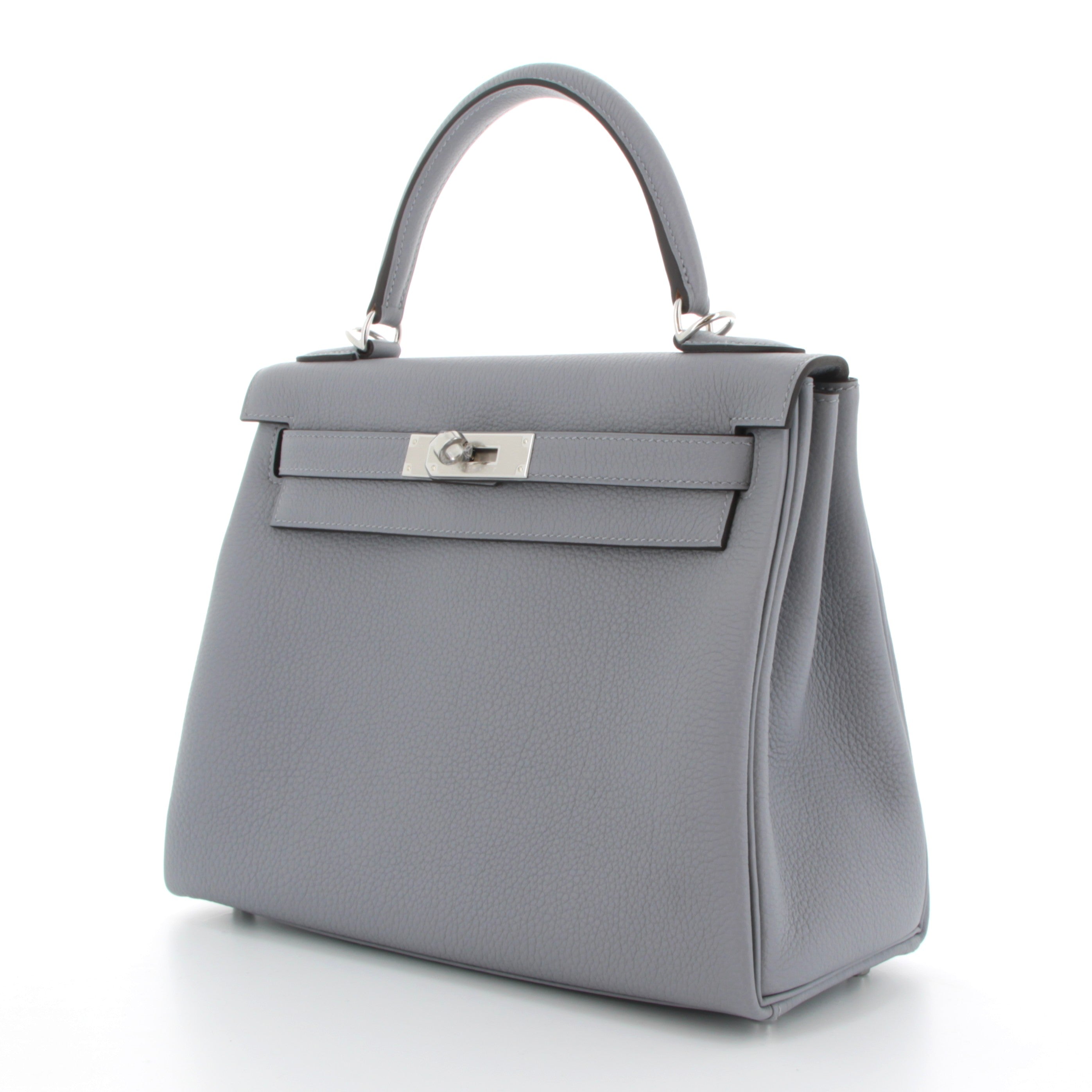 HERMES Kelly 28 Gris Pantin Togo Palladium Hardware