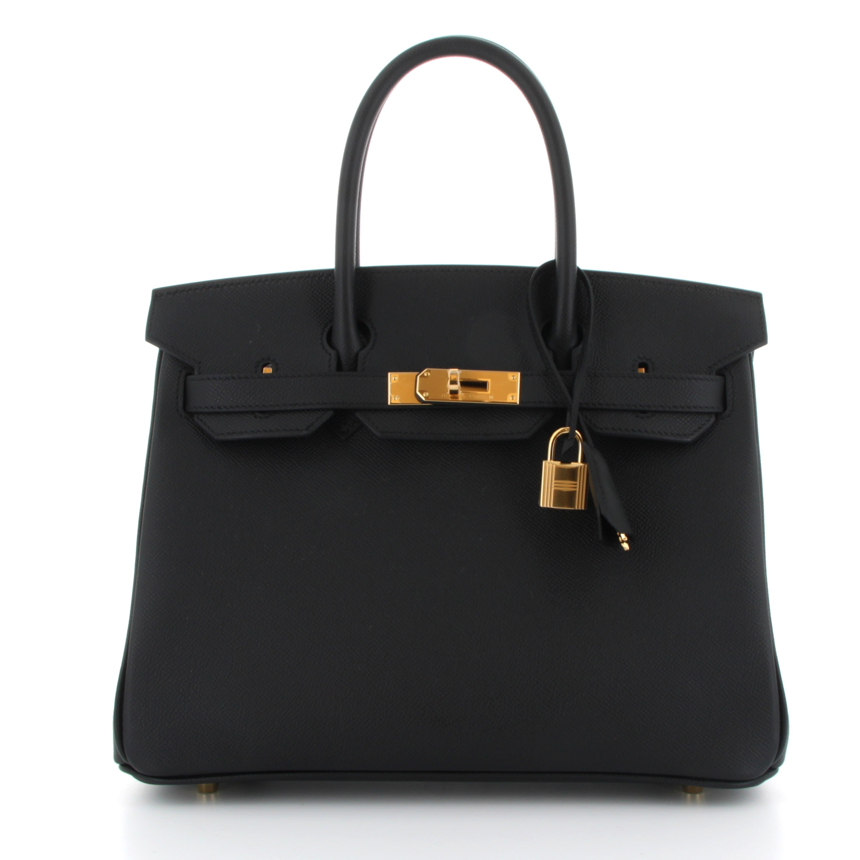 HERMES Birkin 30 Noir Epsom Gold Hardware