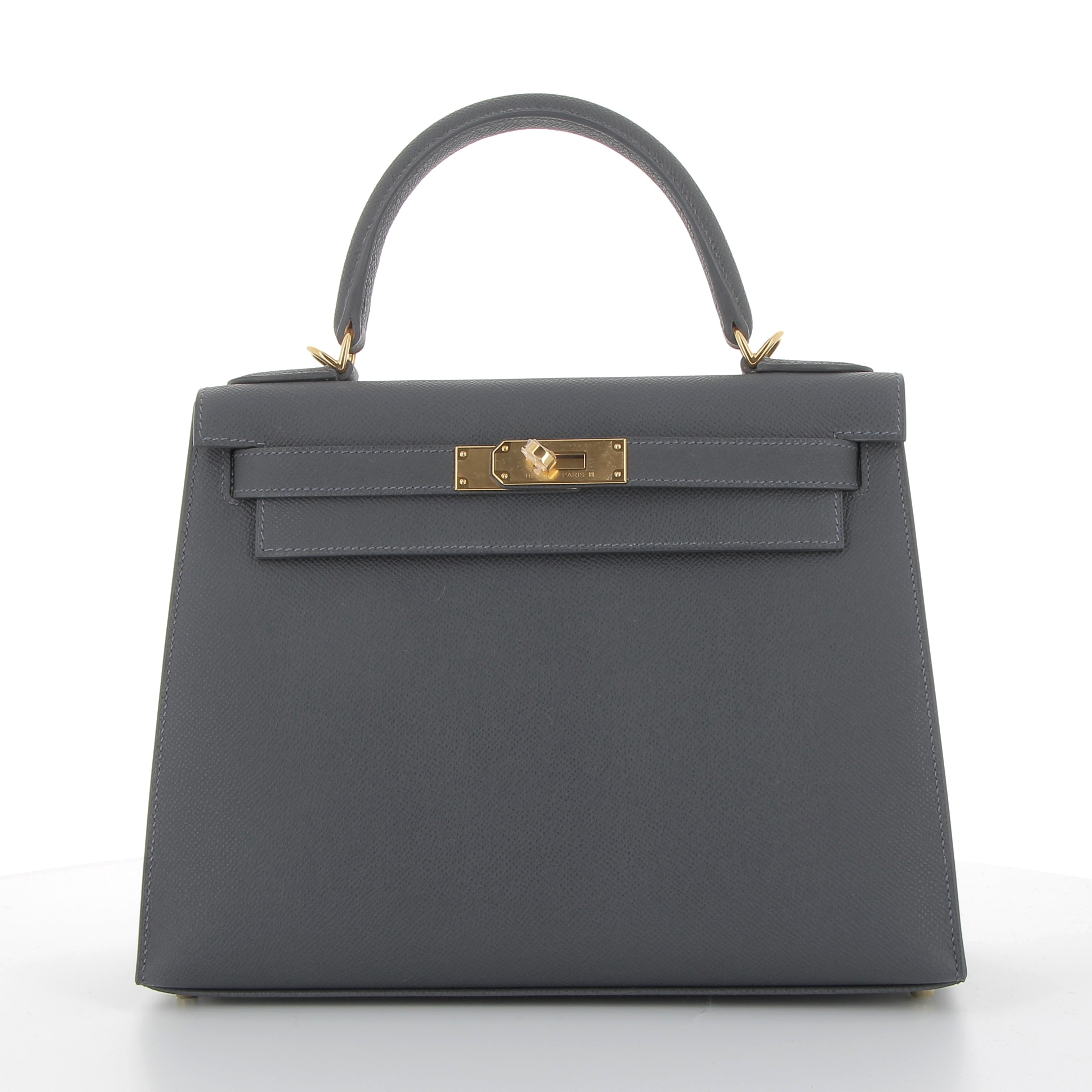 Hermès Kelly 28cm in Ardoise Epsom Leather with Gold Hardware