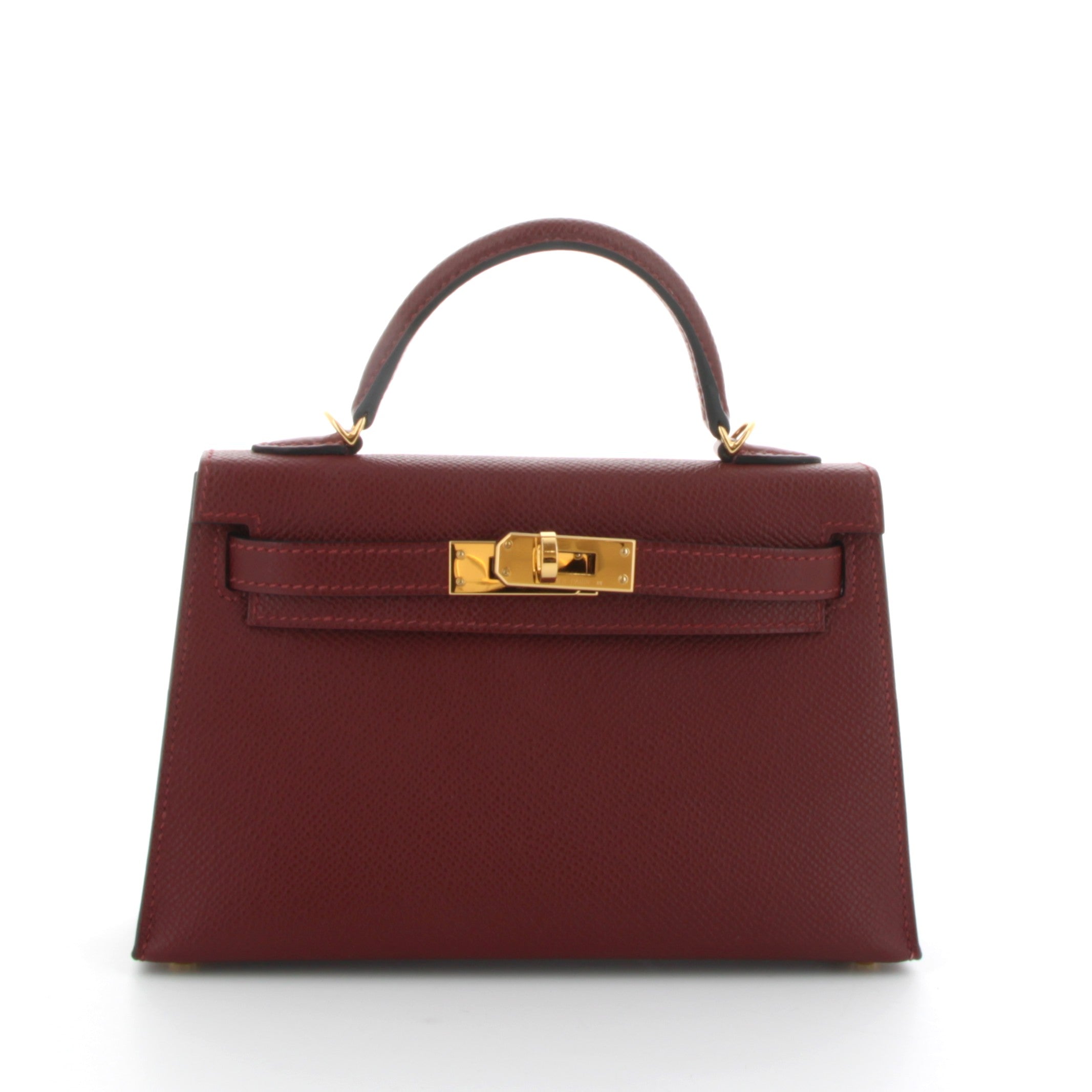 HERMES Kelly 20 Rouge H Epsom Gold Hardware