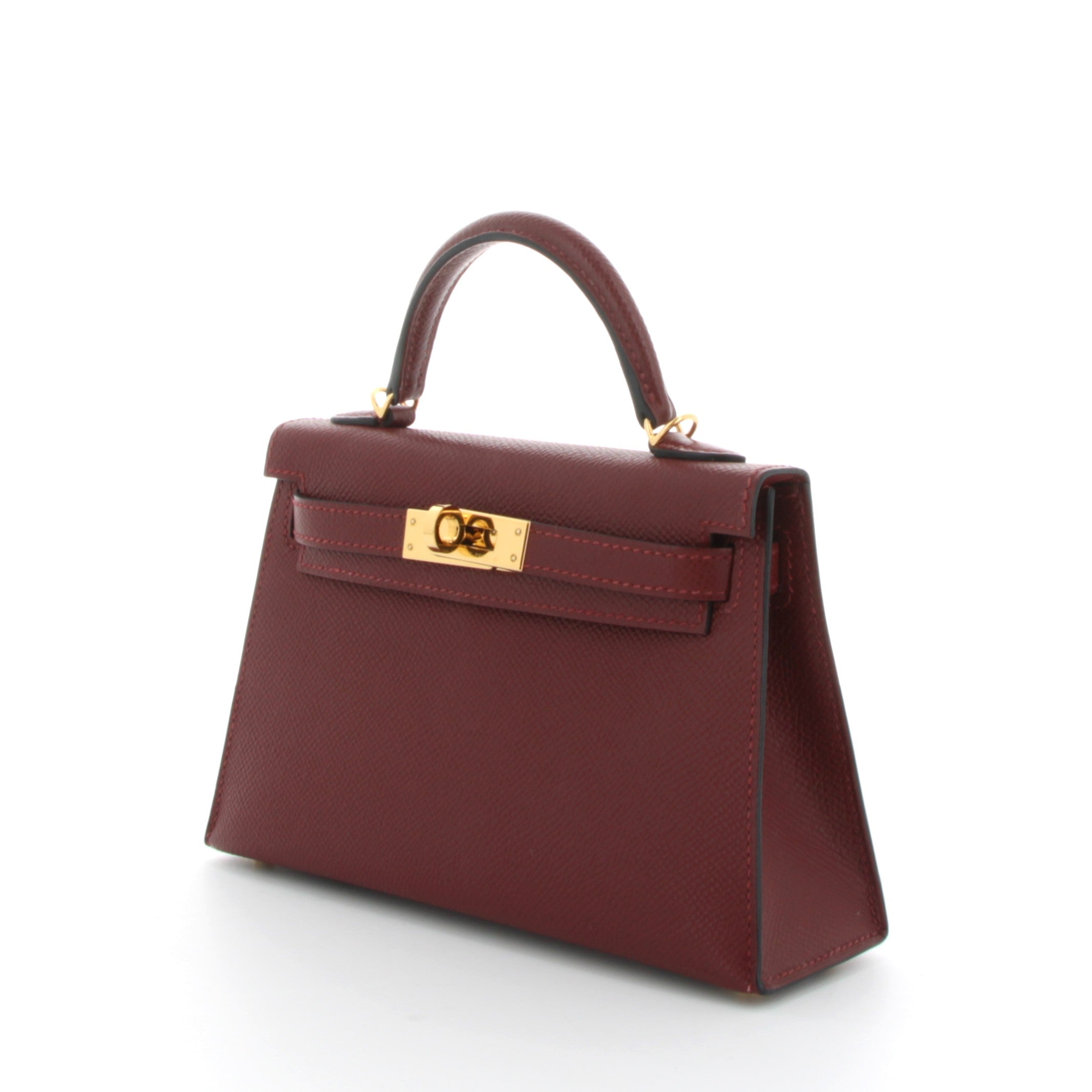 HERMES Kelly 20 Rouge H Epsom Gold Hardware