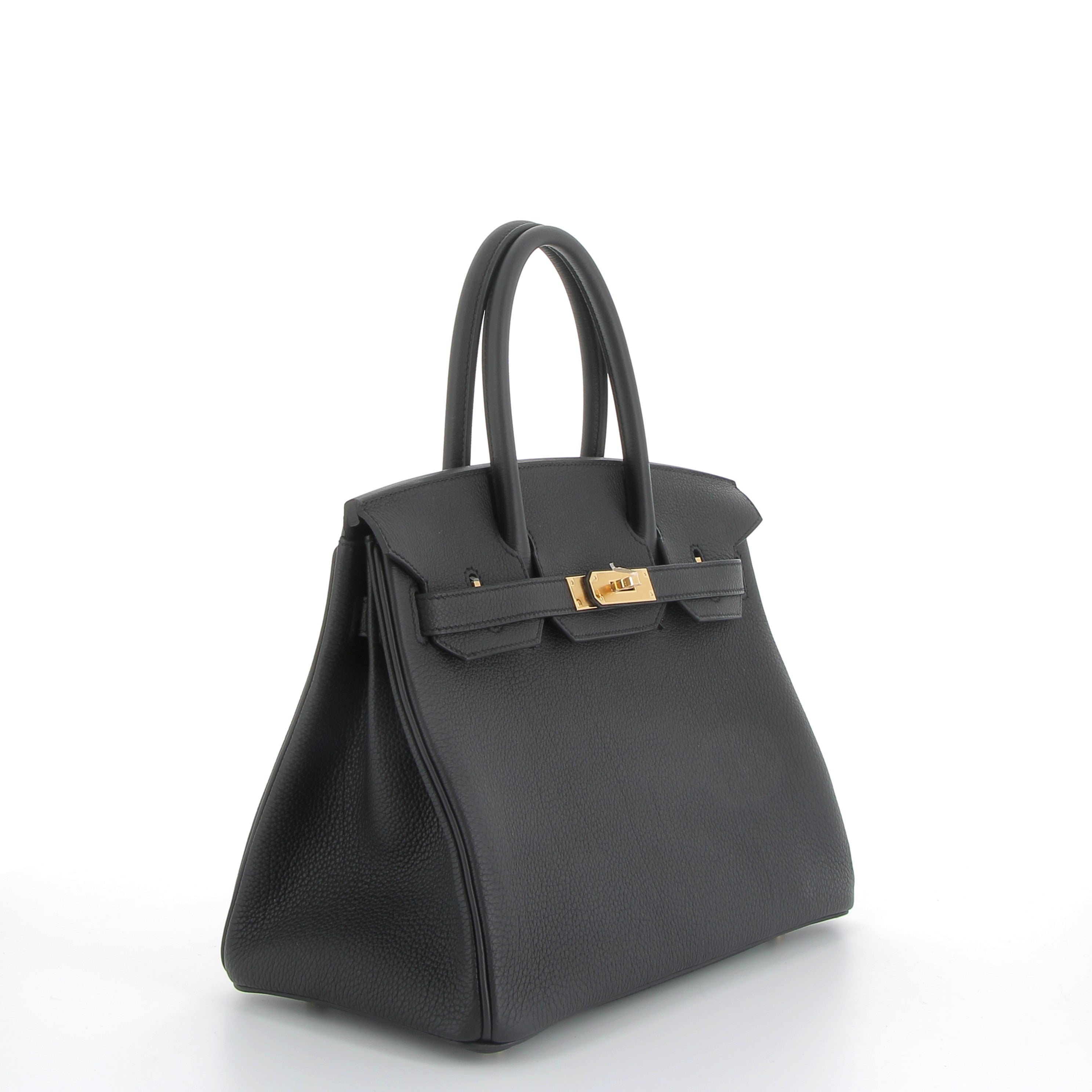 HERMES Birkin 25 Noir Togo Gold hardware (GHW)