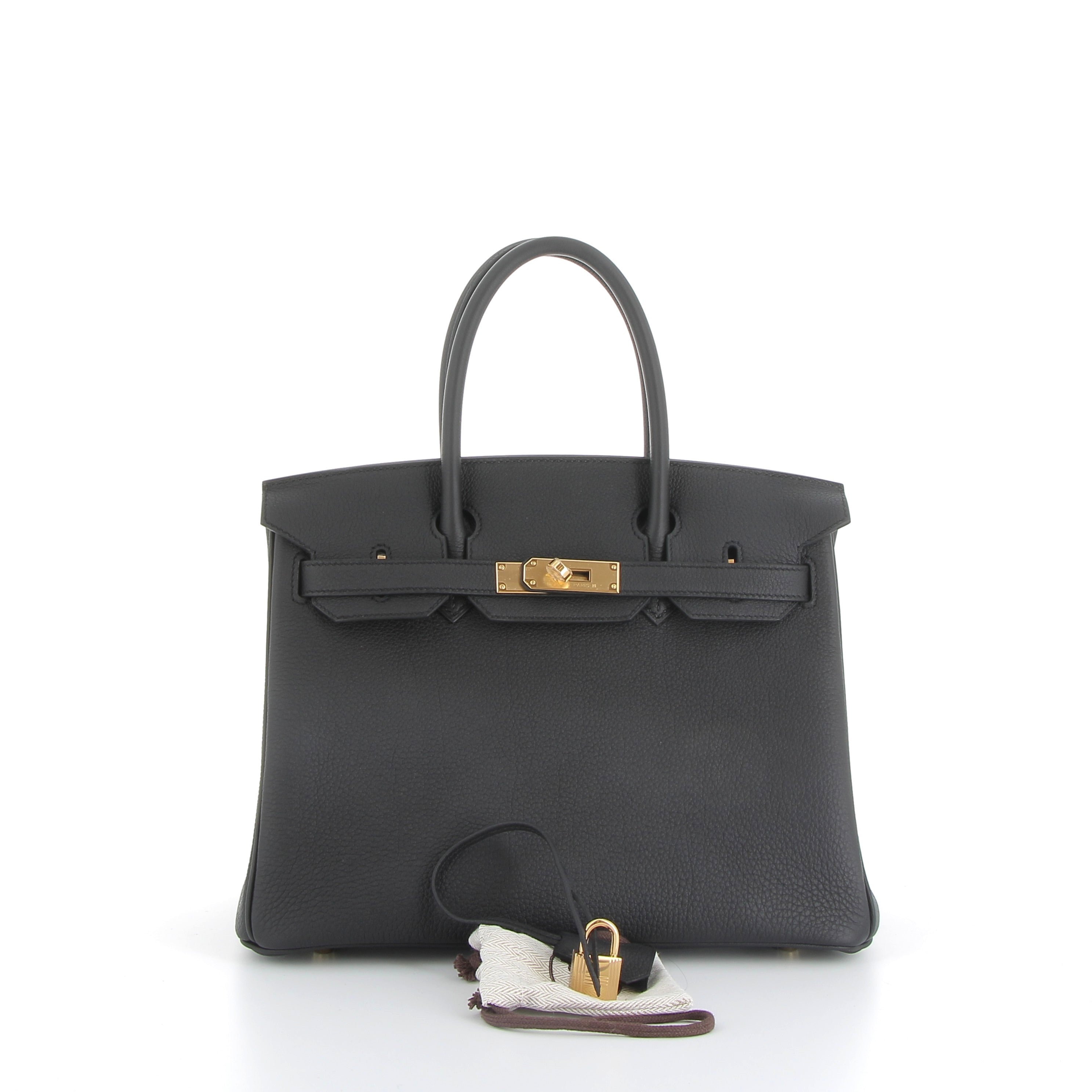 HERMES Birkin 25 Noir Togo Gold hardware (GHW)