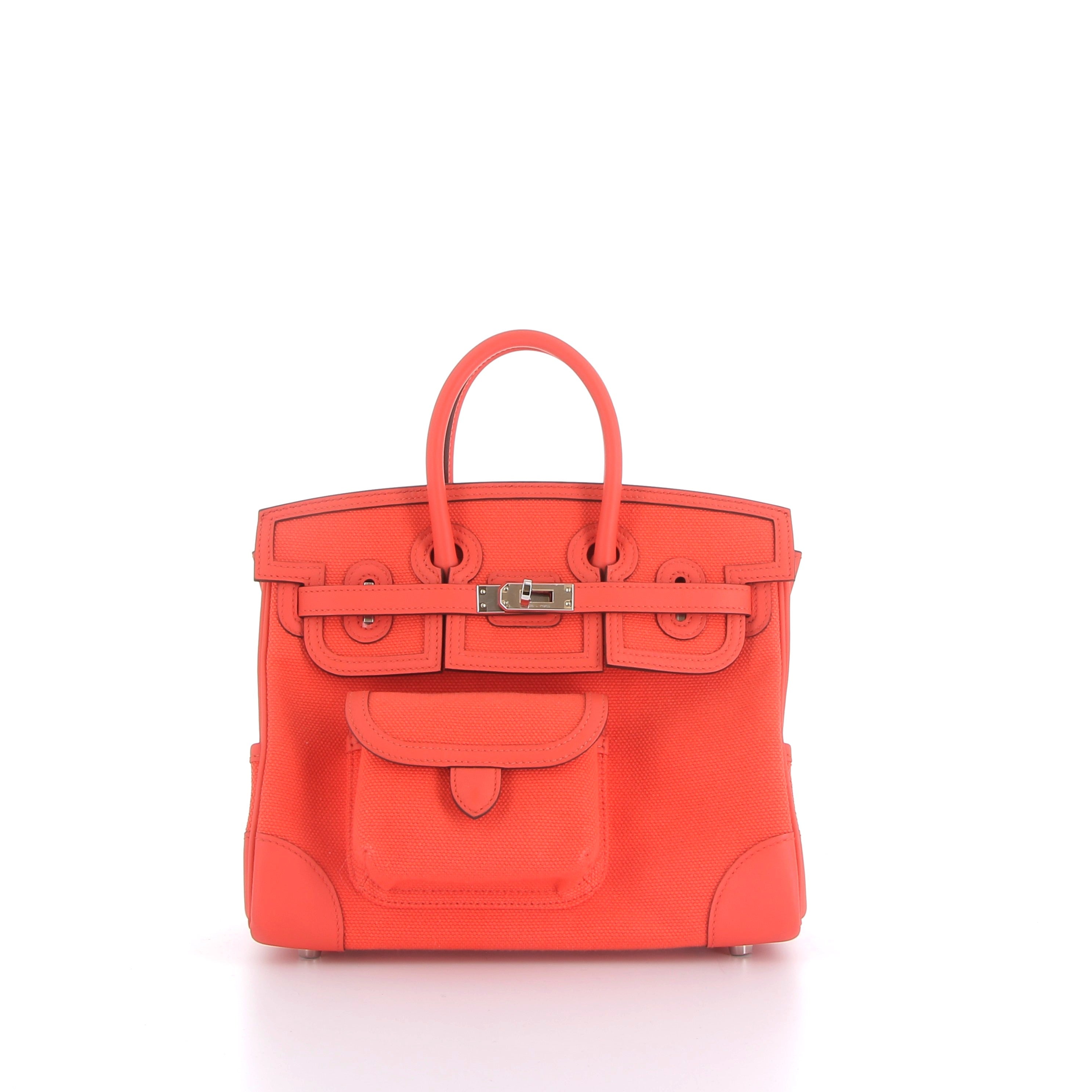 Hermès Birkin 25cm in Orange Finition Argente Crago with Palladium Hardware