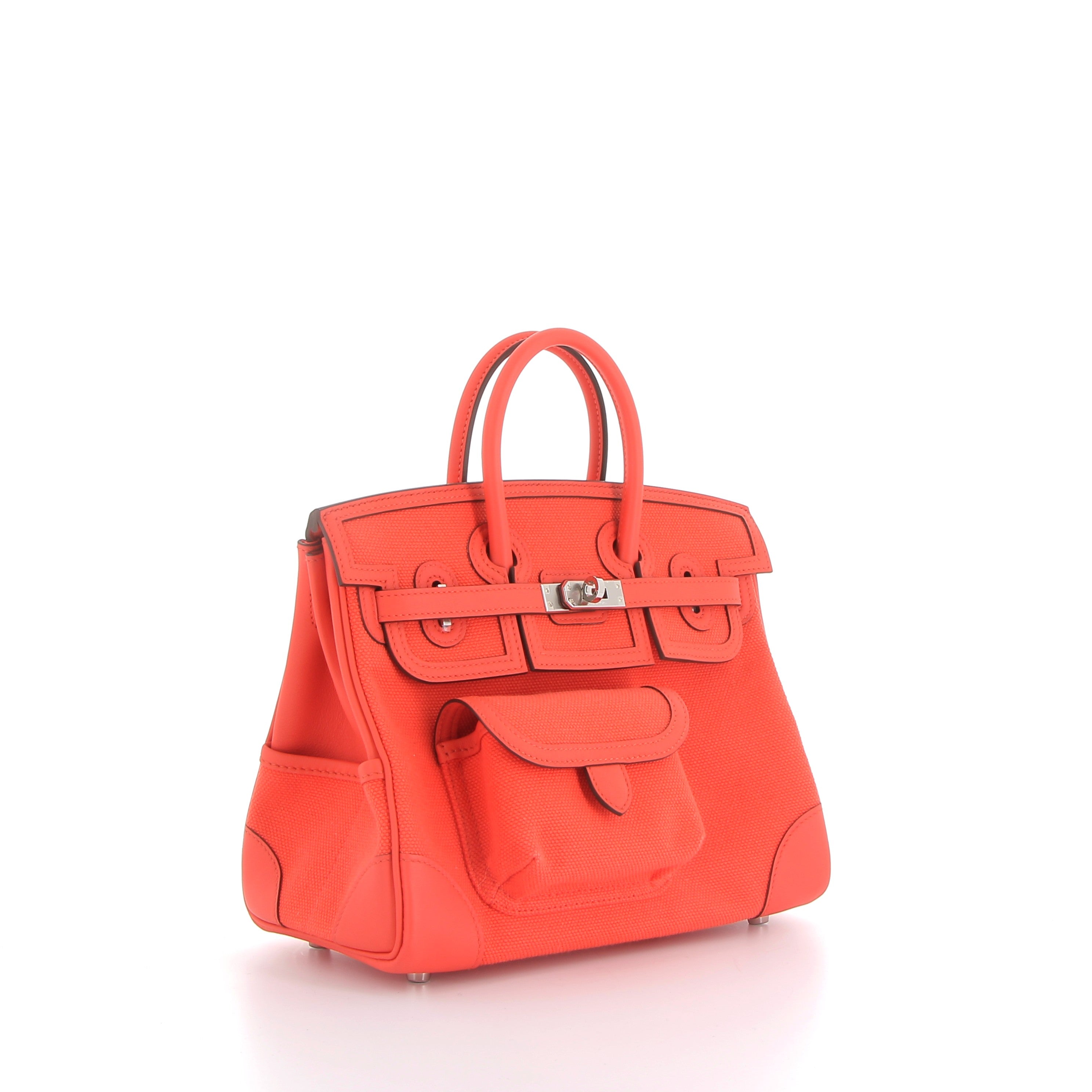 Hermès Birkin 25cm in Orange Finition Argente Crago with Palladium Hardware