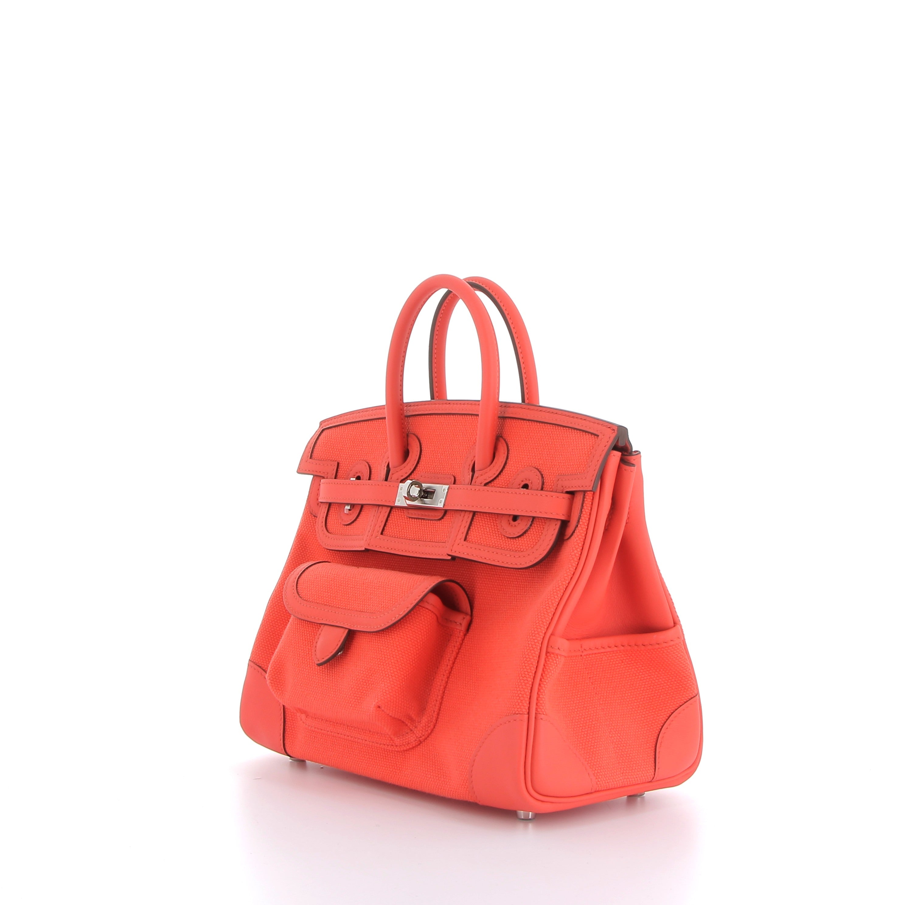 Hermès Birkin 25cm in Orange Finition Argente Crago with Palladium Hardware