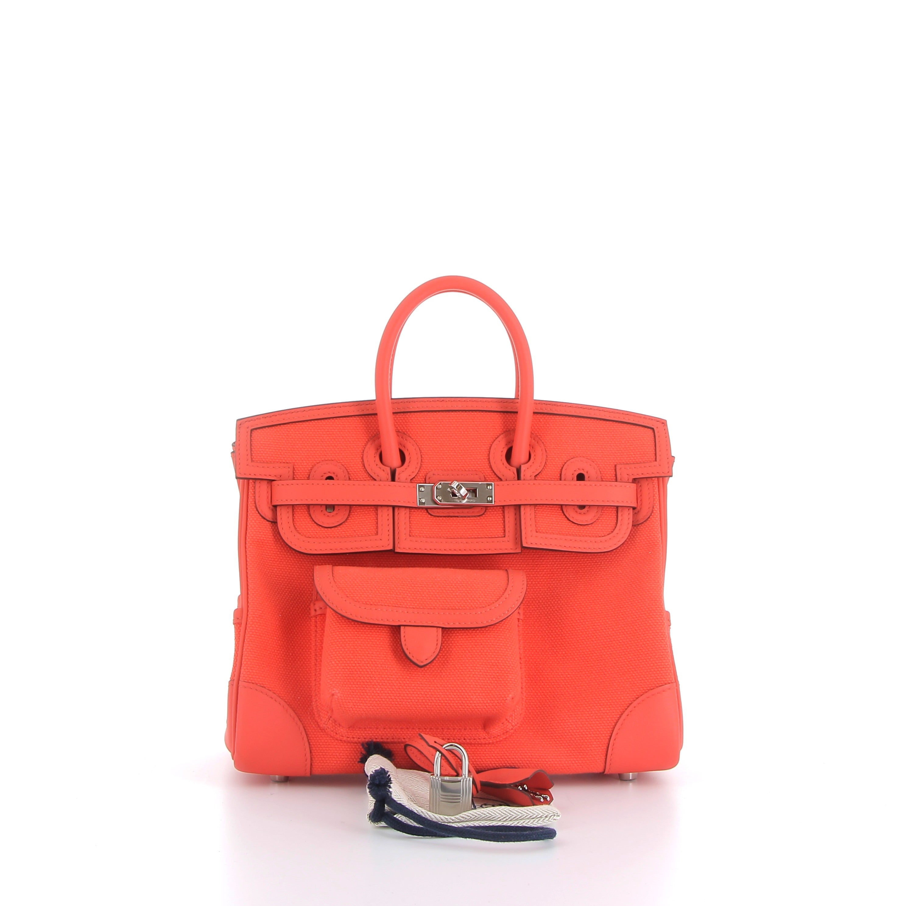 Hermès Birkin 25cm in Orange Finition Argente Crago with Palladium Hardware