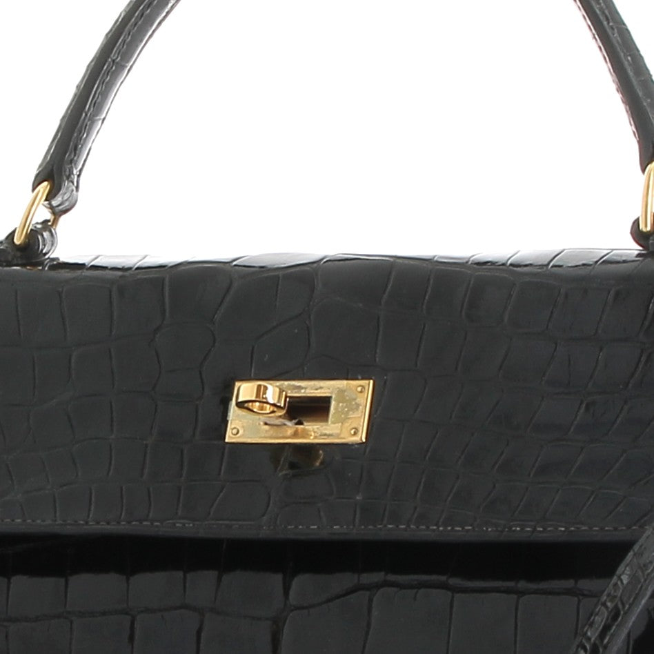 Hermès Kelly 35cm in Black Crocodile Porosus