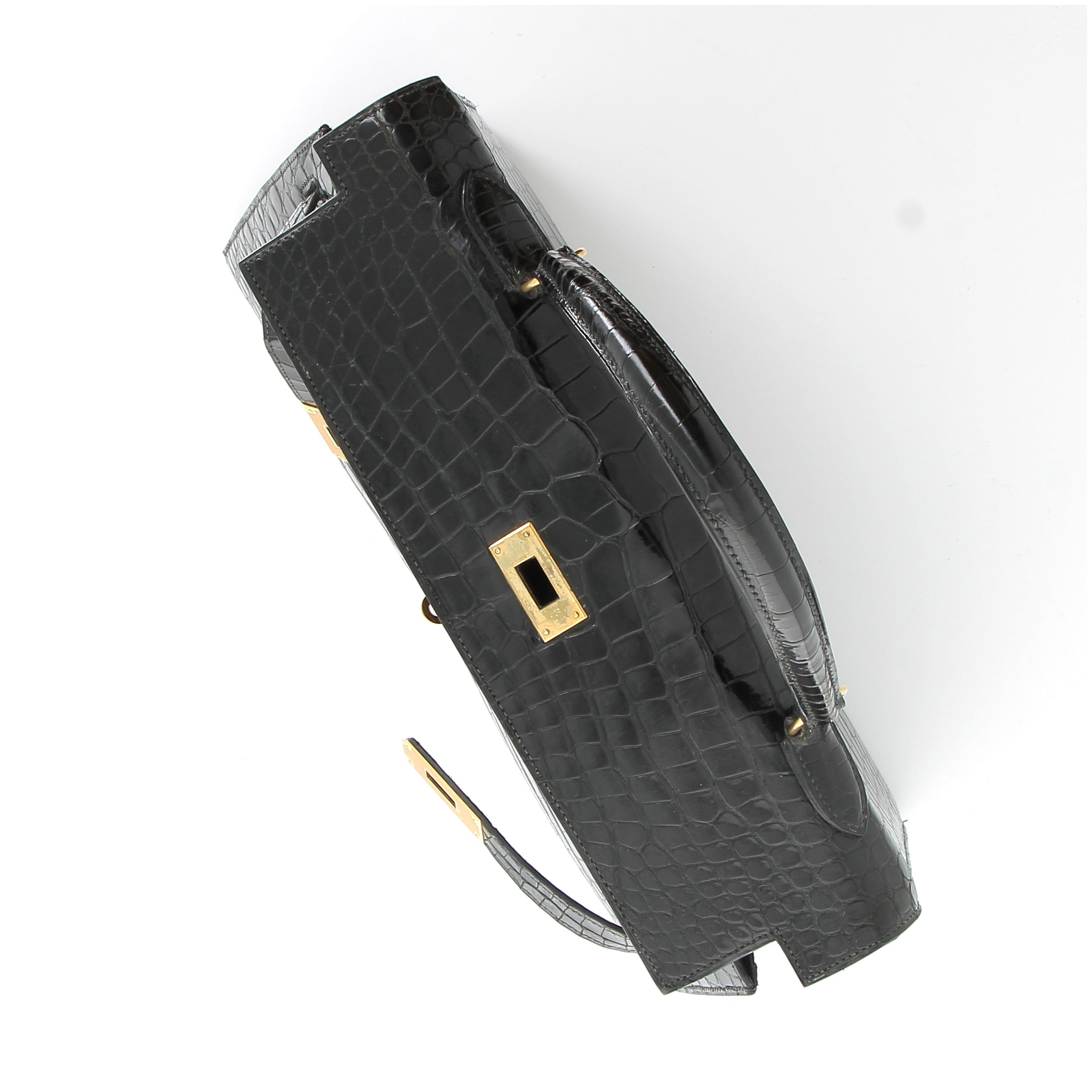 Hermès Kelly 35cm in Black Crocodile Porosus