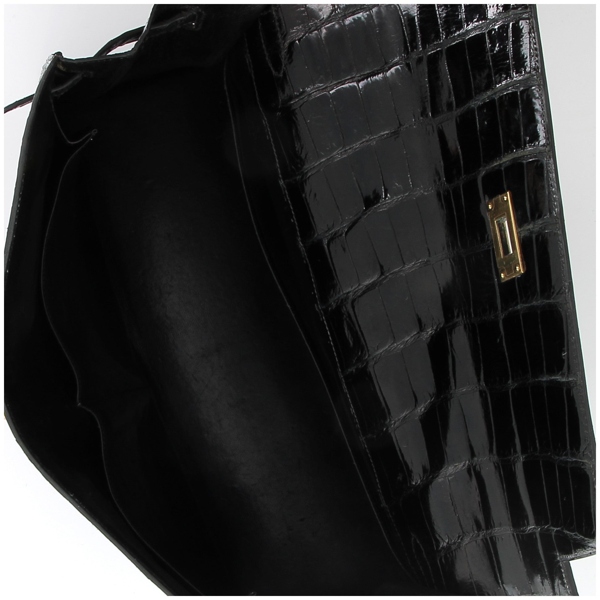 Hermès Kelly 35cm in Black Crocodile Porosus