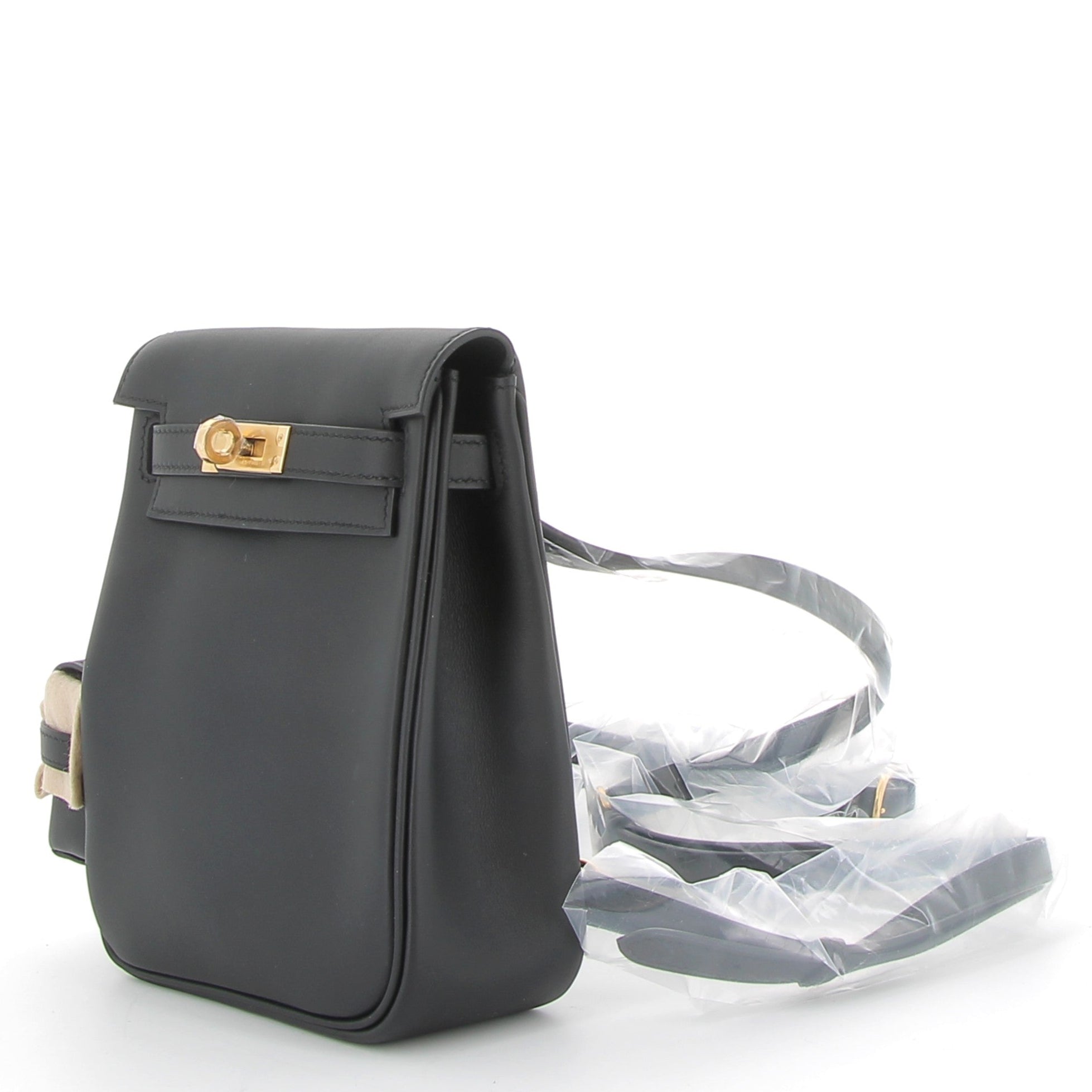 HERMÈS Kelly Jump Backpack Black Swift Leather Gold Hardware