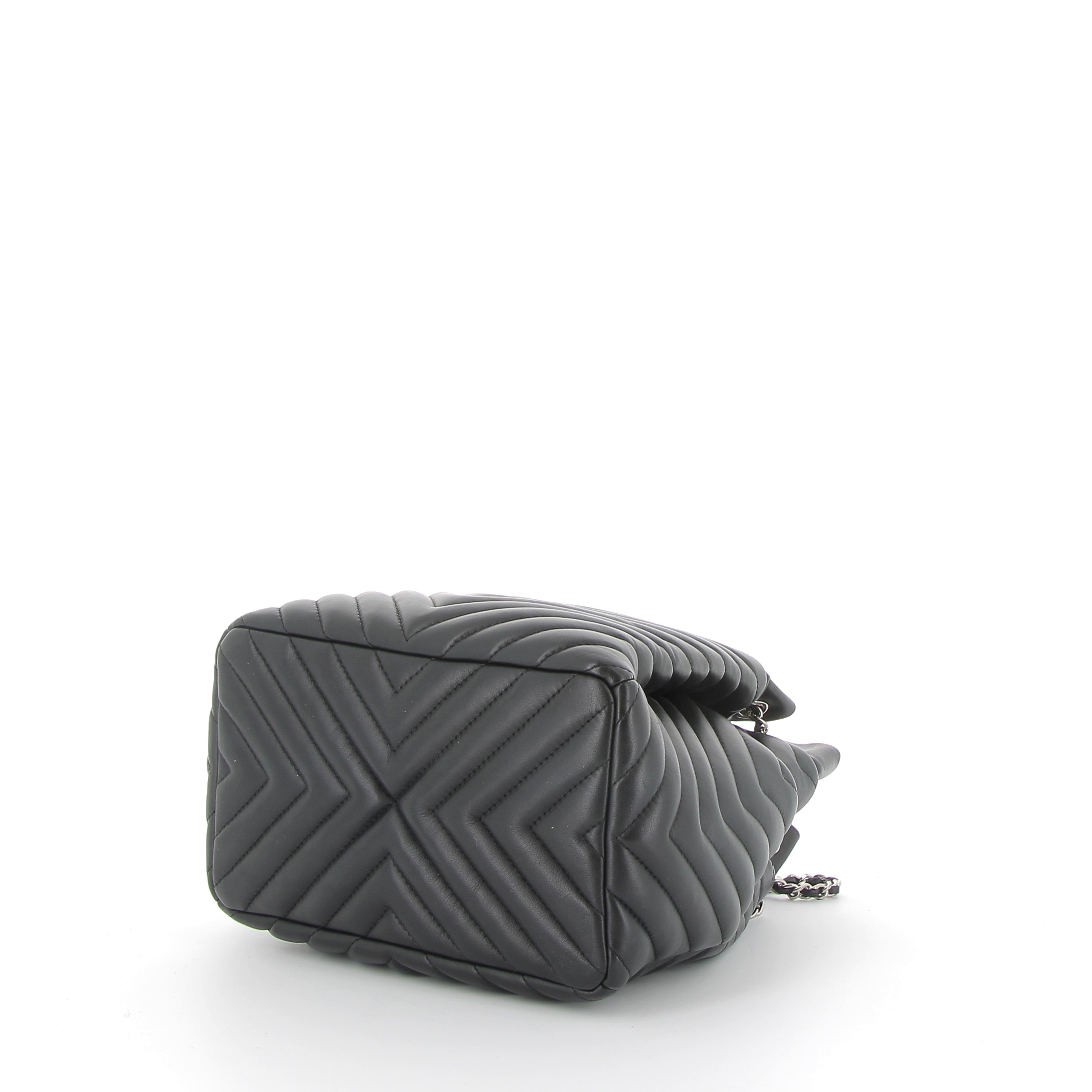 Chanel Noir Urban Spirit Bucket Bag With Silver Hardware