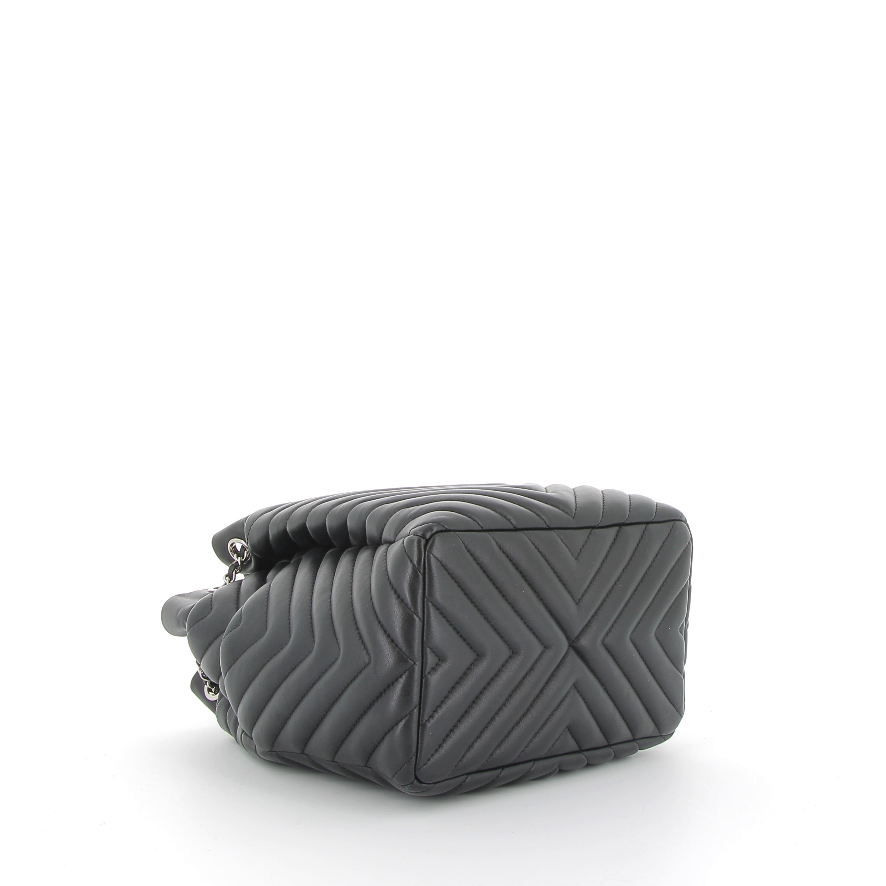 Chanel Noir Urban Spirit Bucket Bag With Silver Hardware