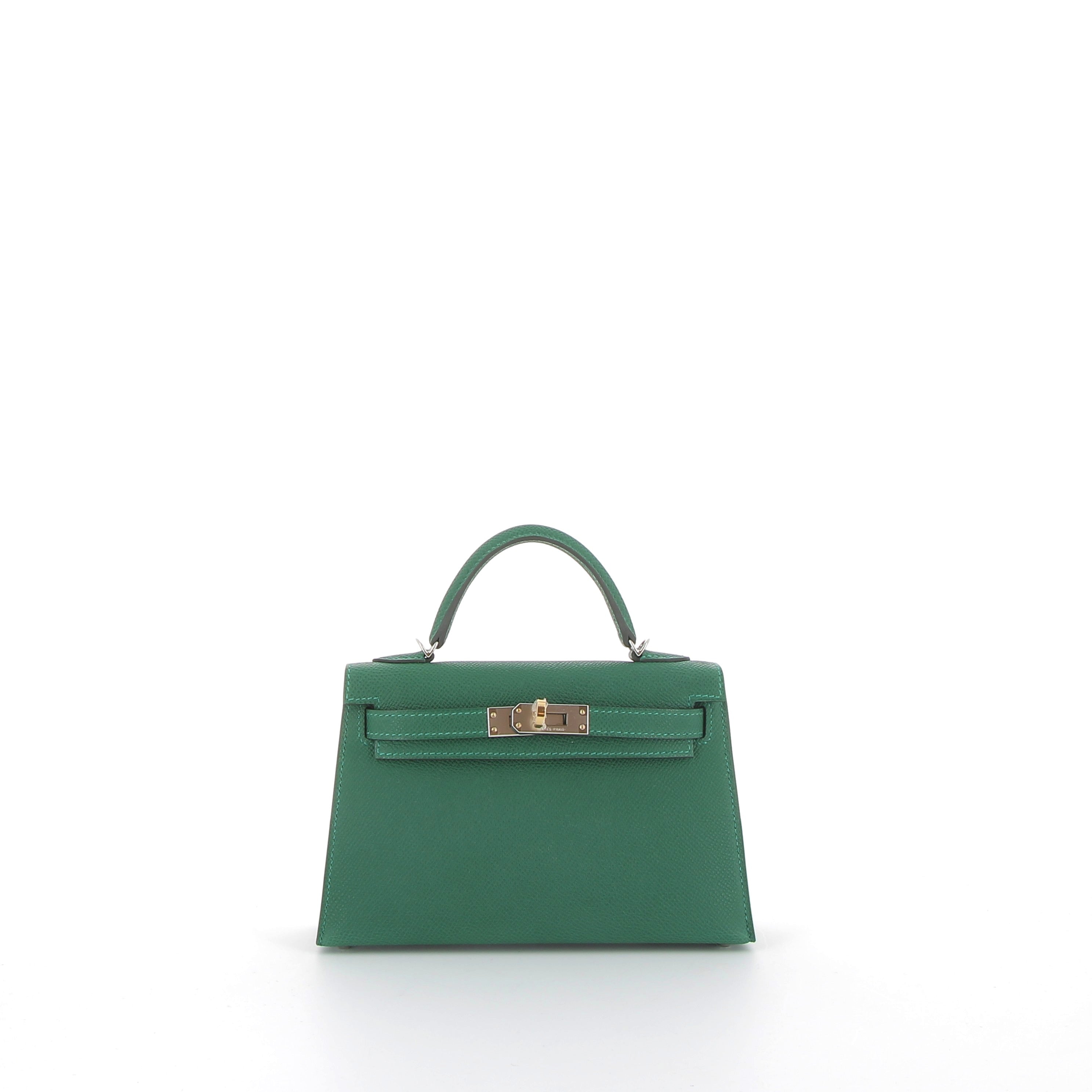 Hermès Mini Kelly 20cm in Vert Moyen Epsom with Electrum Hardware