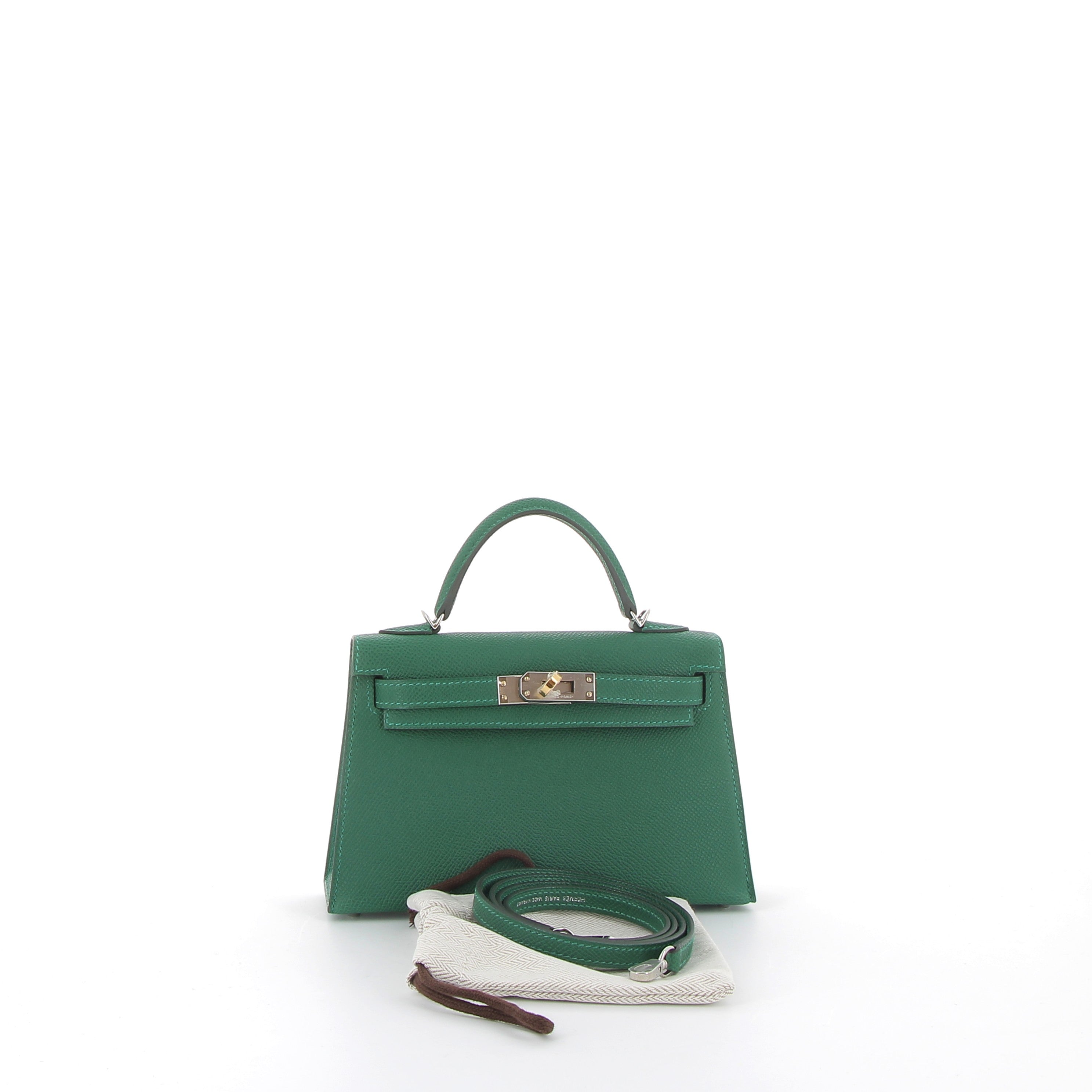 Hermès Mini Kelly 20cm in Vert Moyen Epsom with Electrum Hardware