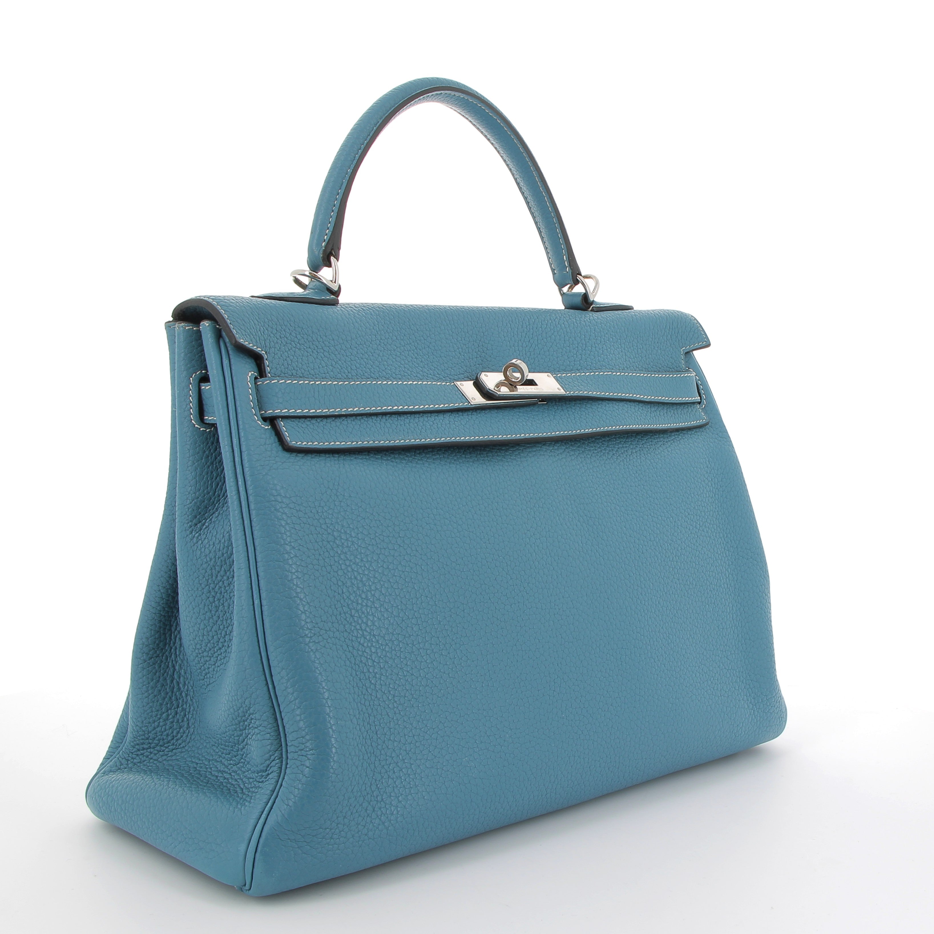 Hermès Kelly 35cm in Bleu Jean Togo with Palladium Hardware