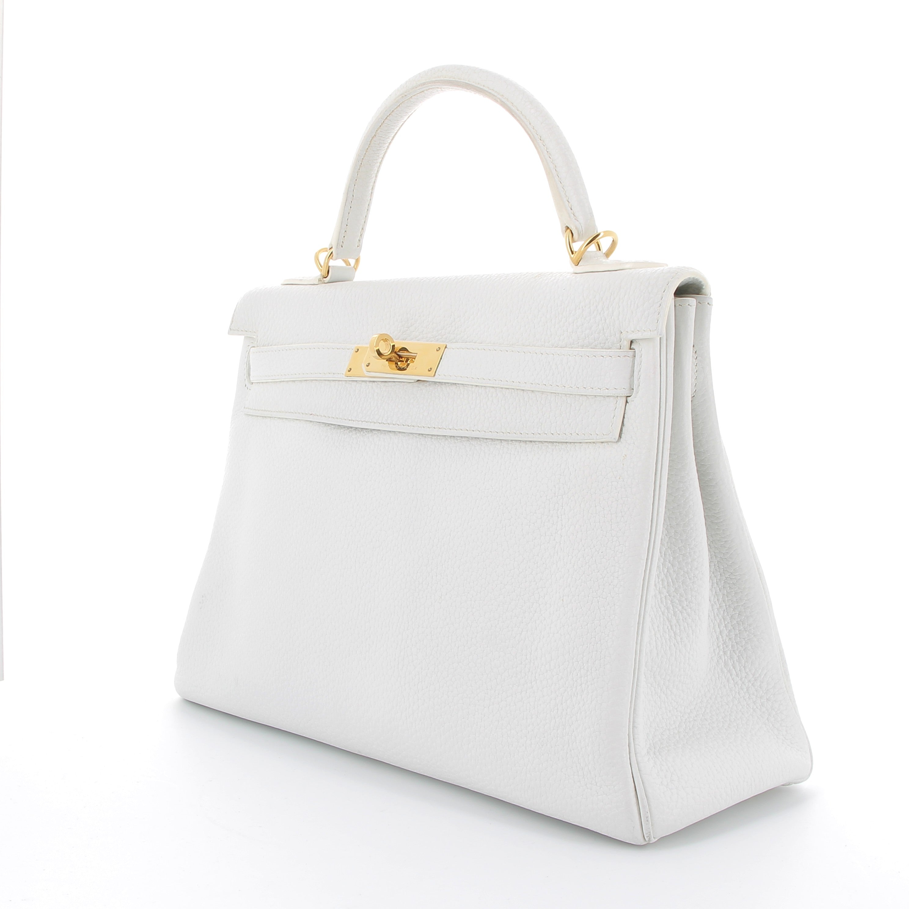 Hermès Kelly 32cm White Togo Leather with Gold Hardware