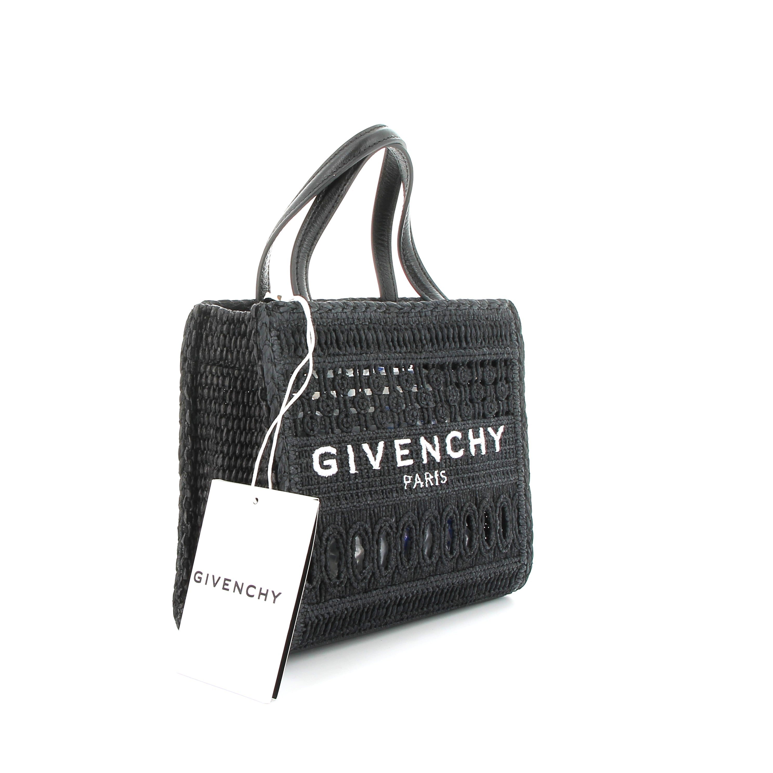 GIVENCHY Black raffia tote bag