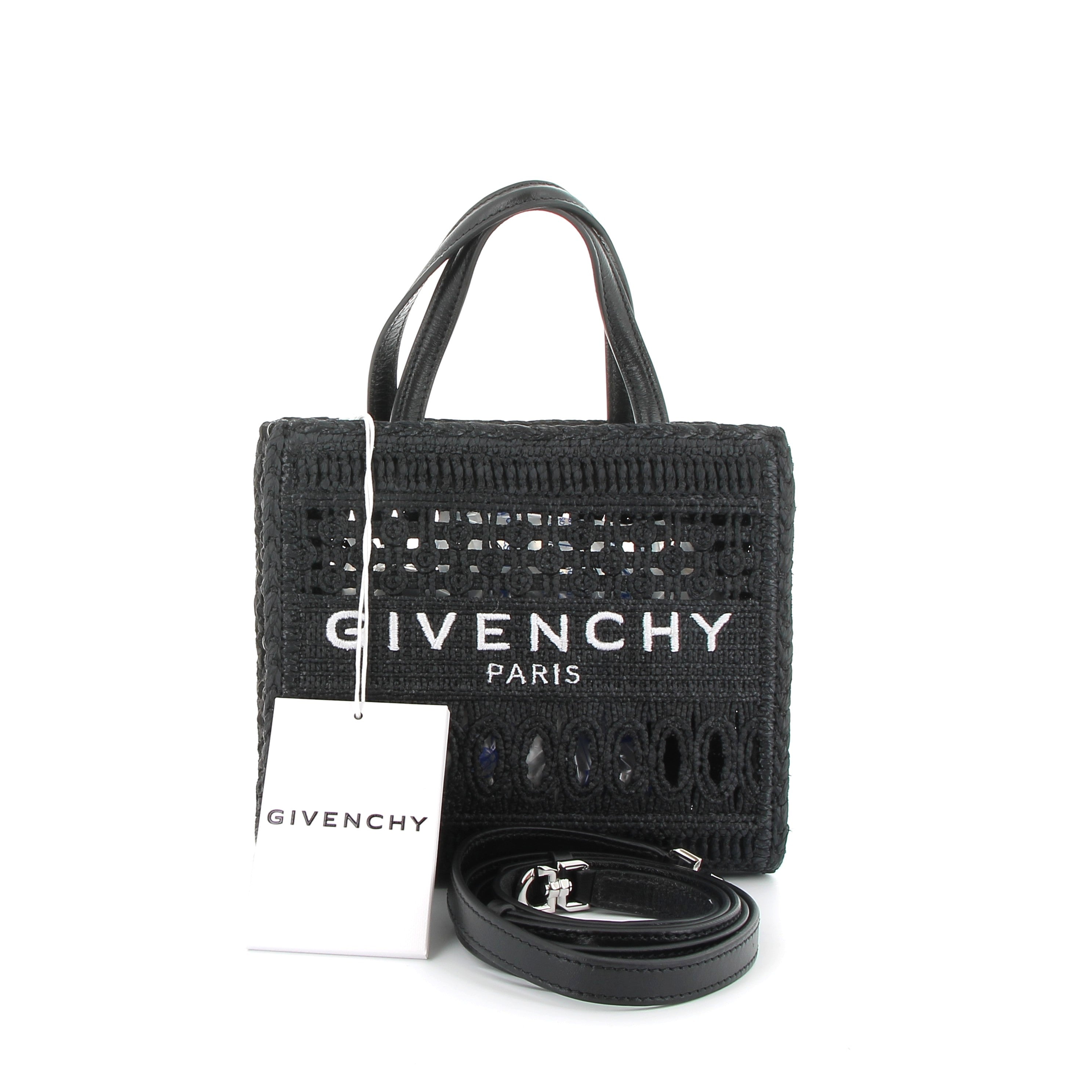 GIVENCHY Black raffia tote bag
