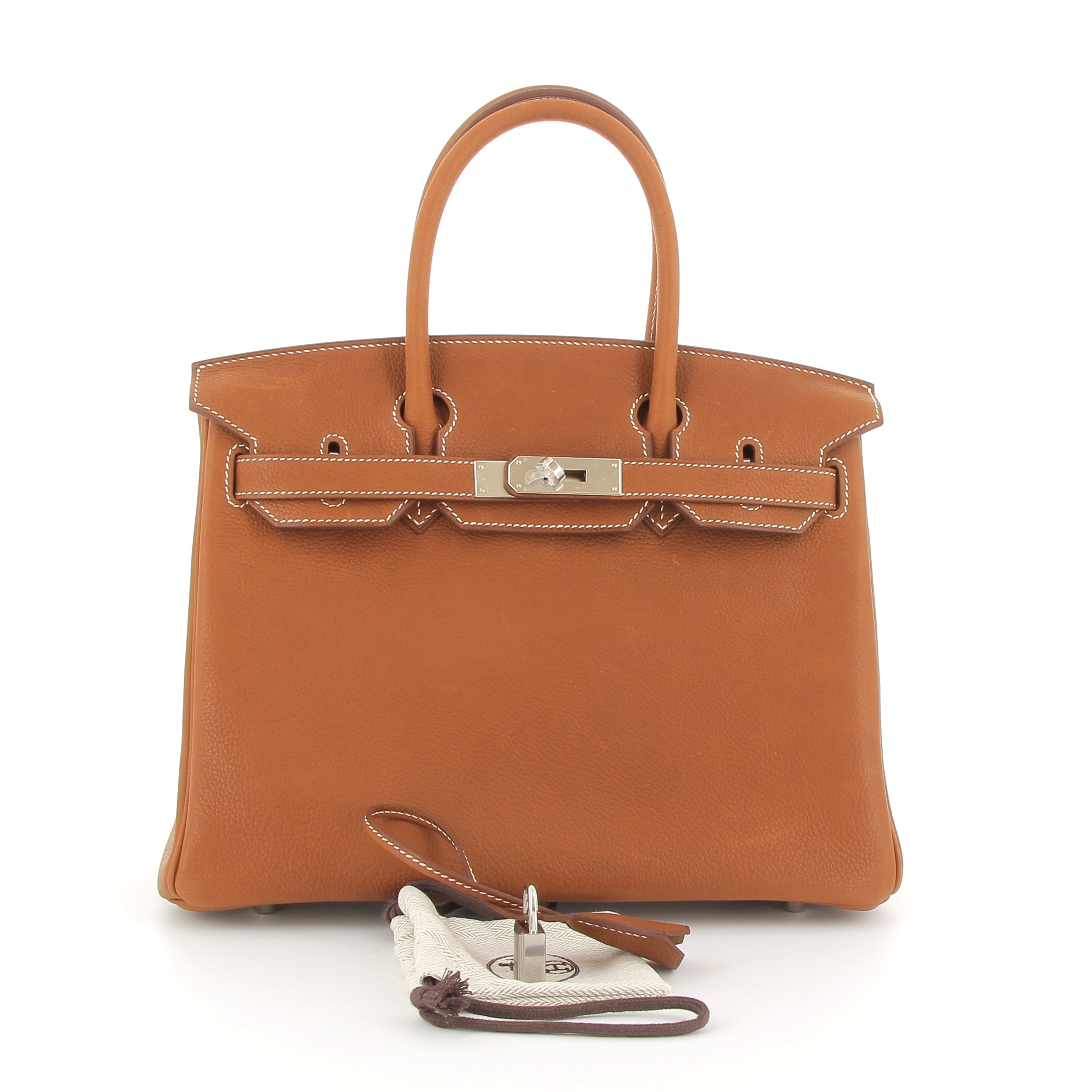 HERMES Birkin 30 Gold Faubourg Barenia Palladium hardware