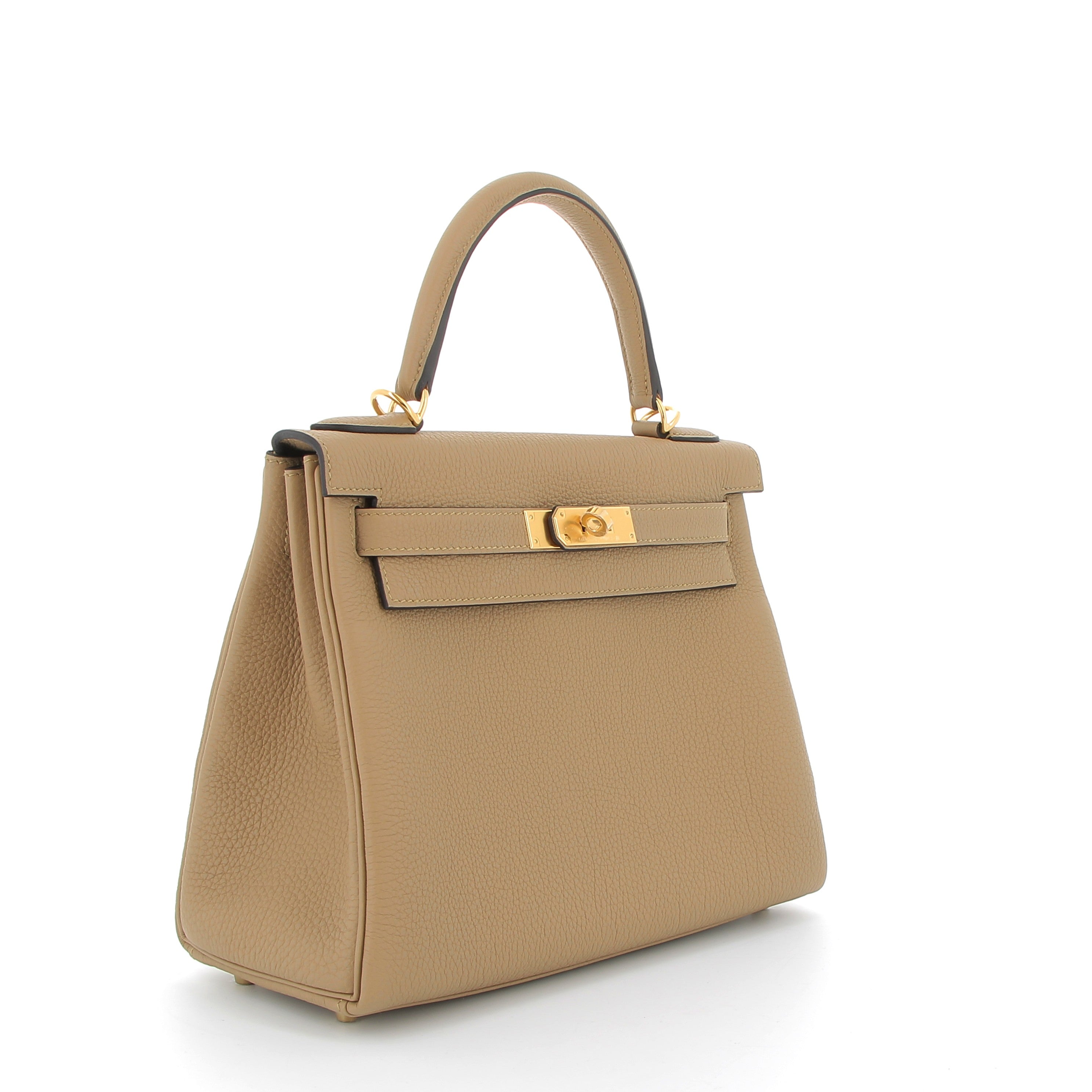 HERMÈS Kelly 28 Poussière Togo leather Yellow Gold hardware
