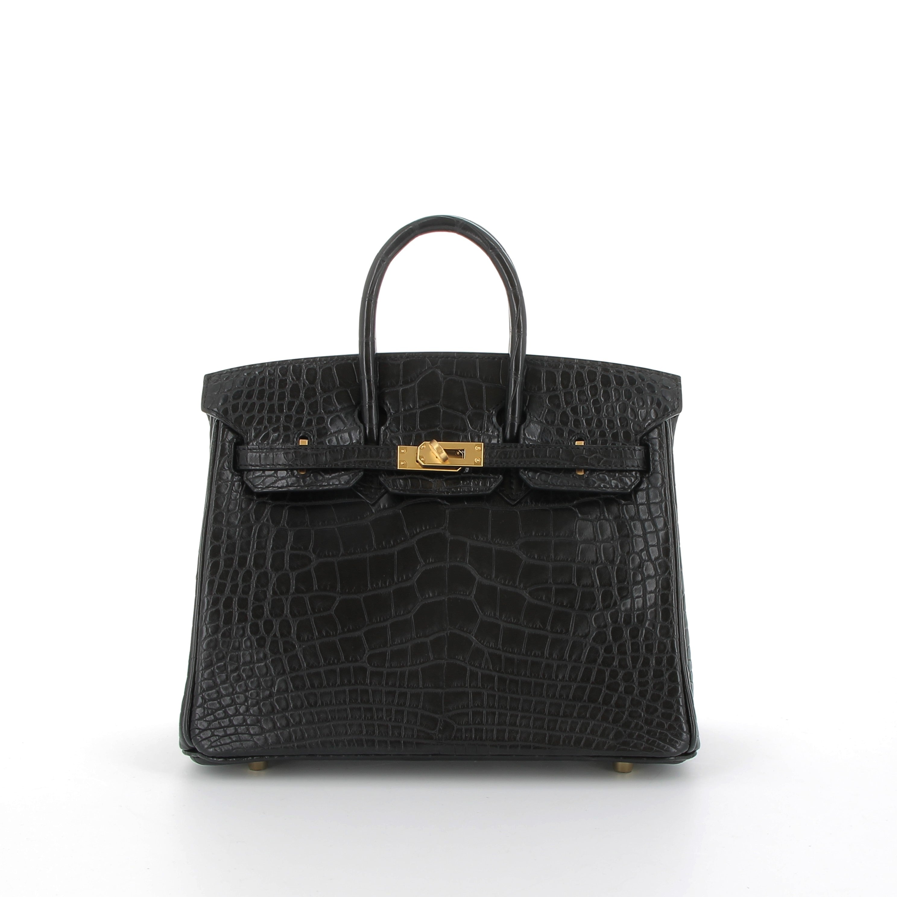 Hermès Birkin 25cm Noir Crocodile with Gold Hardware