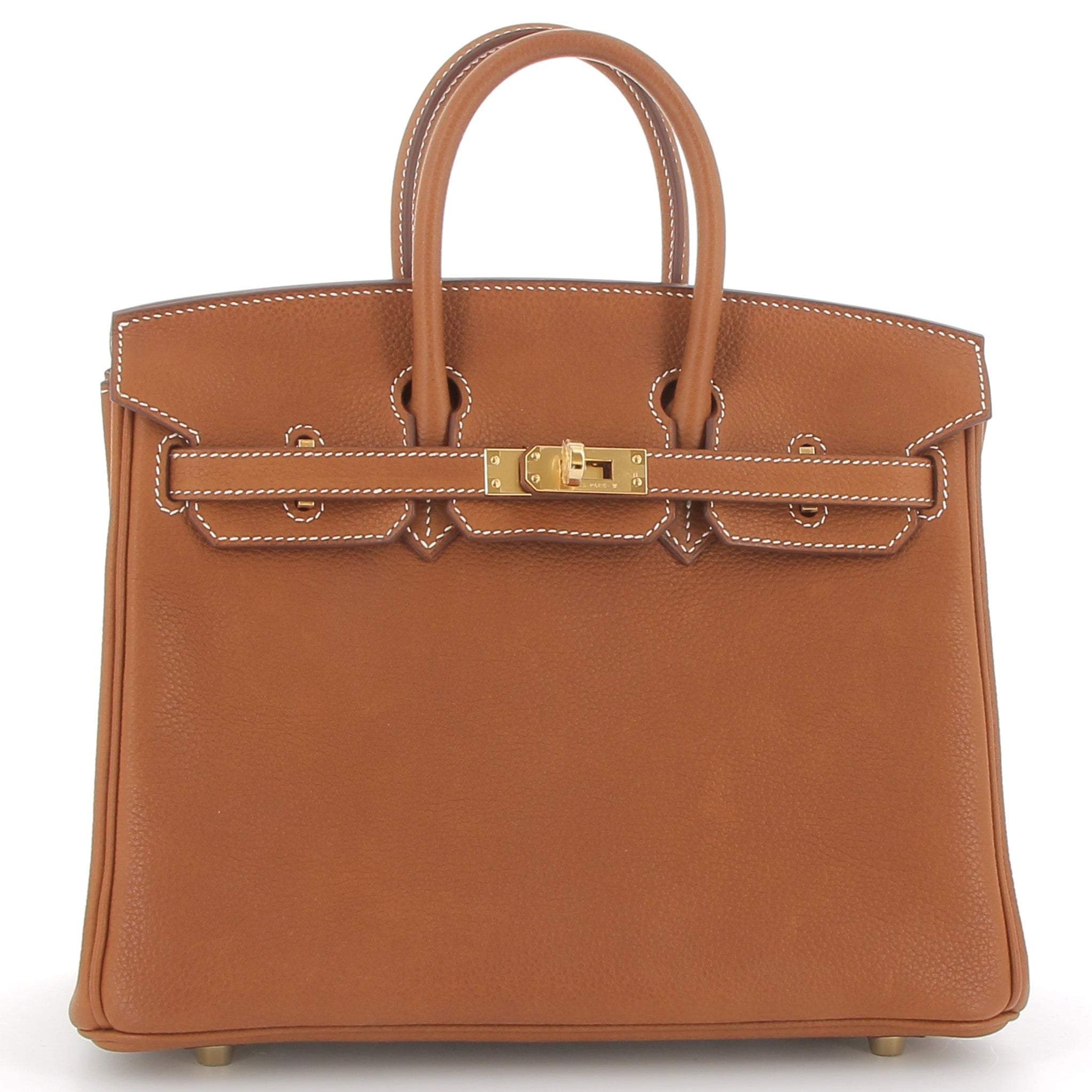 HERMÈS Birkin 25 Gold Faubourg Barenia Yellow Gold hardware