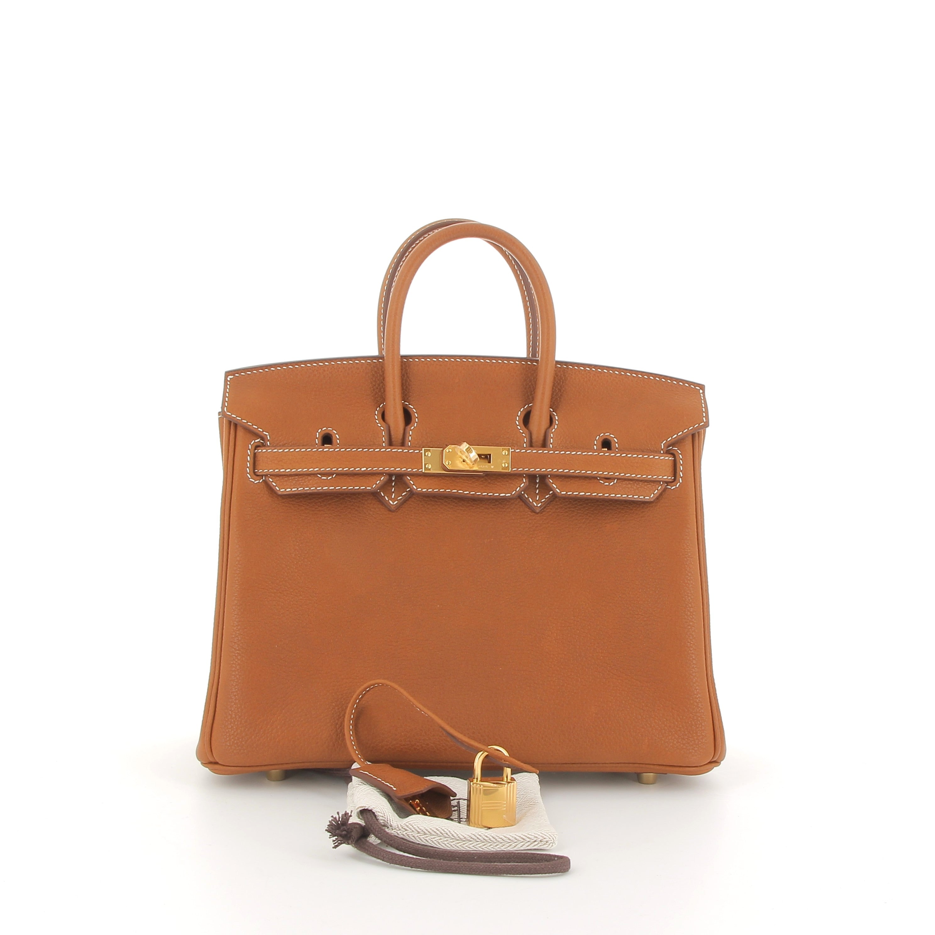 HERMÈS Birkin 25 Gold Faubourg Barenia Yellow Gold hardware