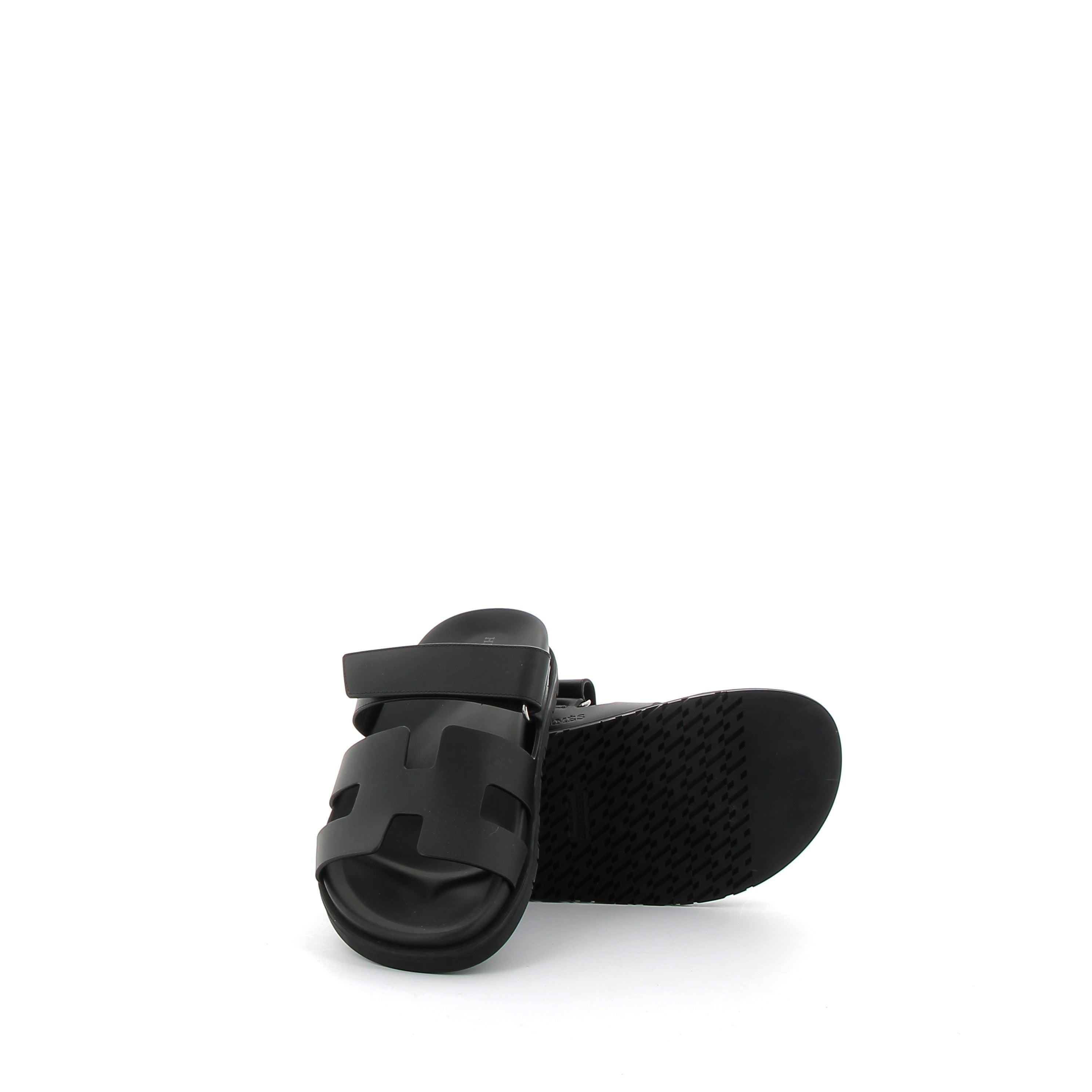 HERMÈS Chypre Sandals Swift Leather Black