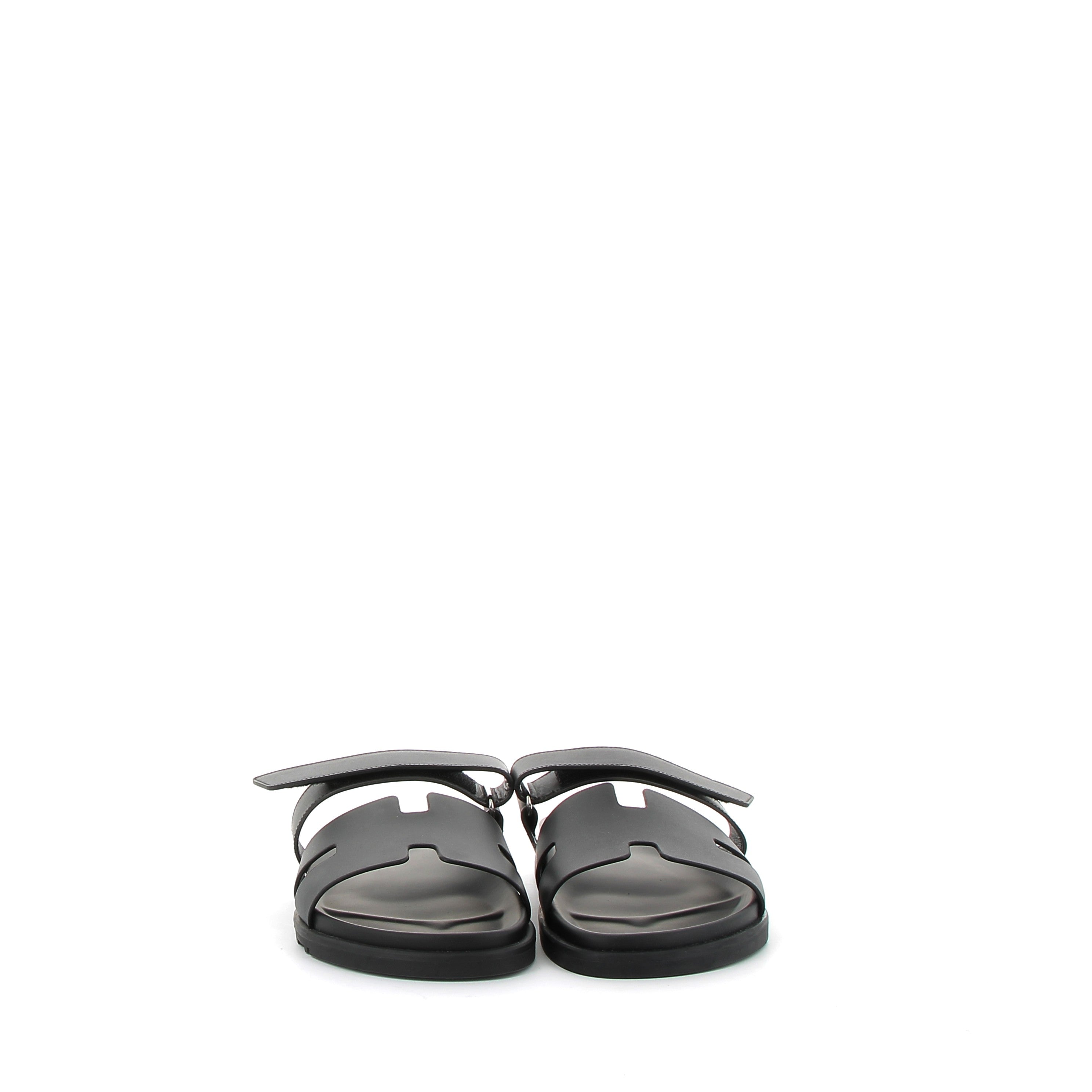HERMÈS Chypre Sandals Swift leather Black