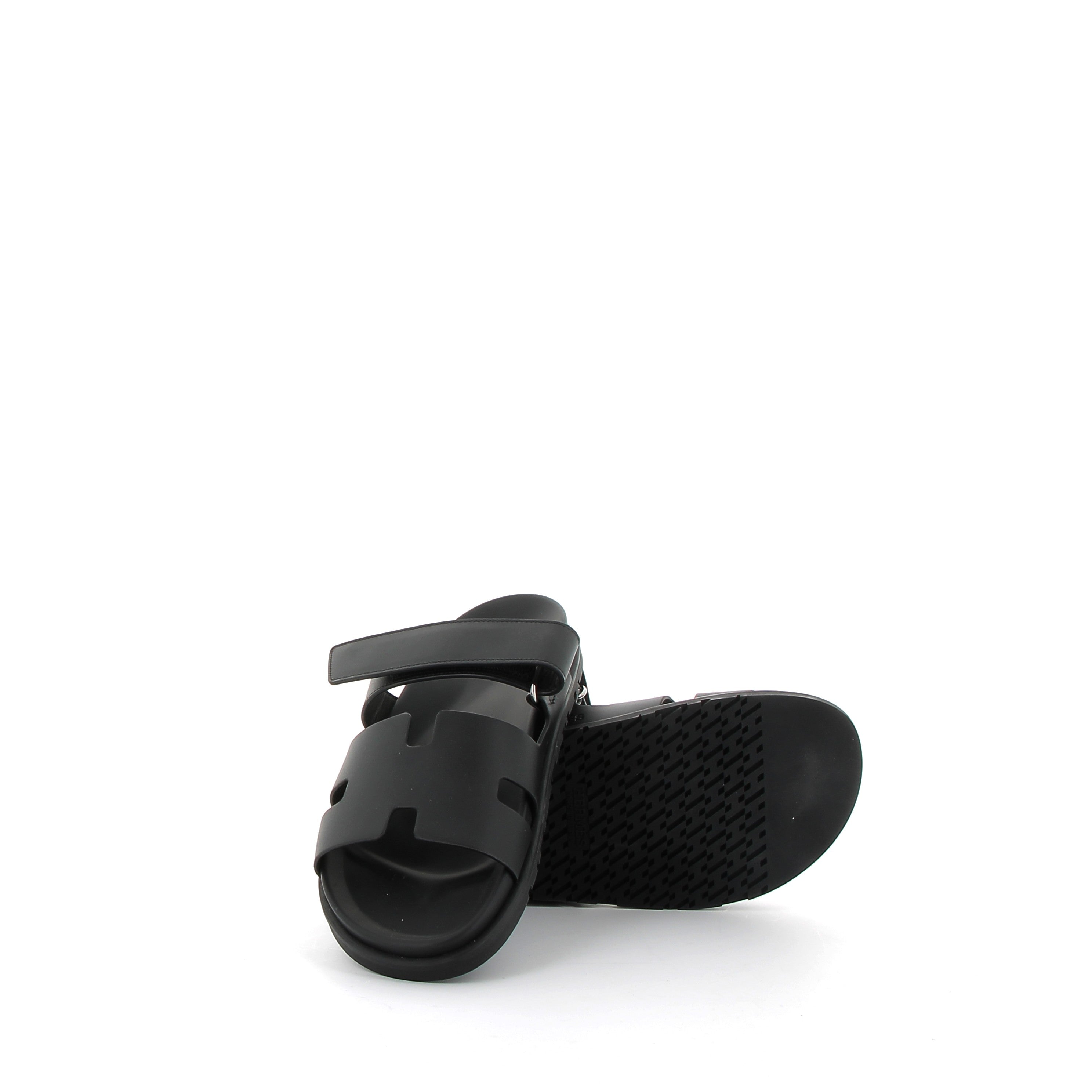 HERMÈS Chypre Sandals Swift leather Black