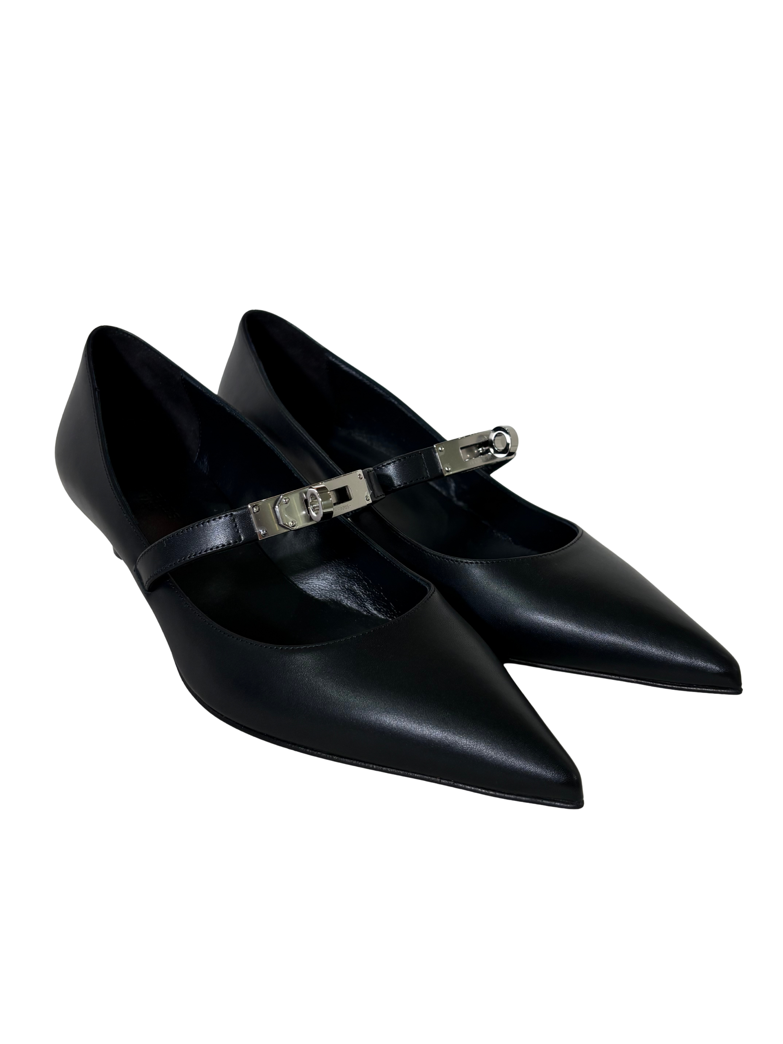 HERMES Kiara 40 Pump Noir Swift Palladium Hardware