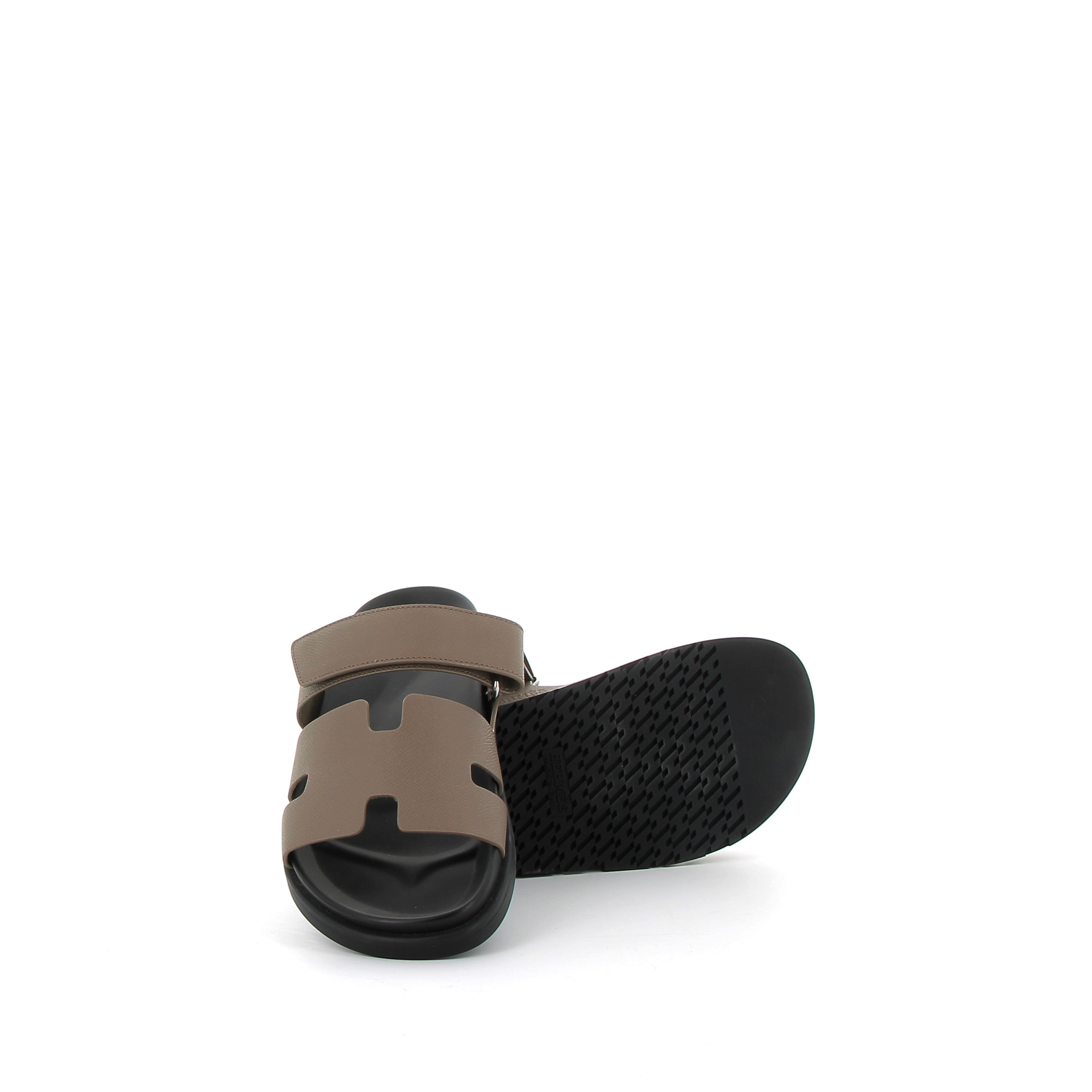 HERMÈS Chypre Sandals Étoupe Epsom leather
