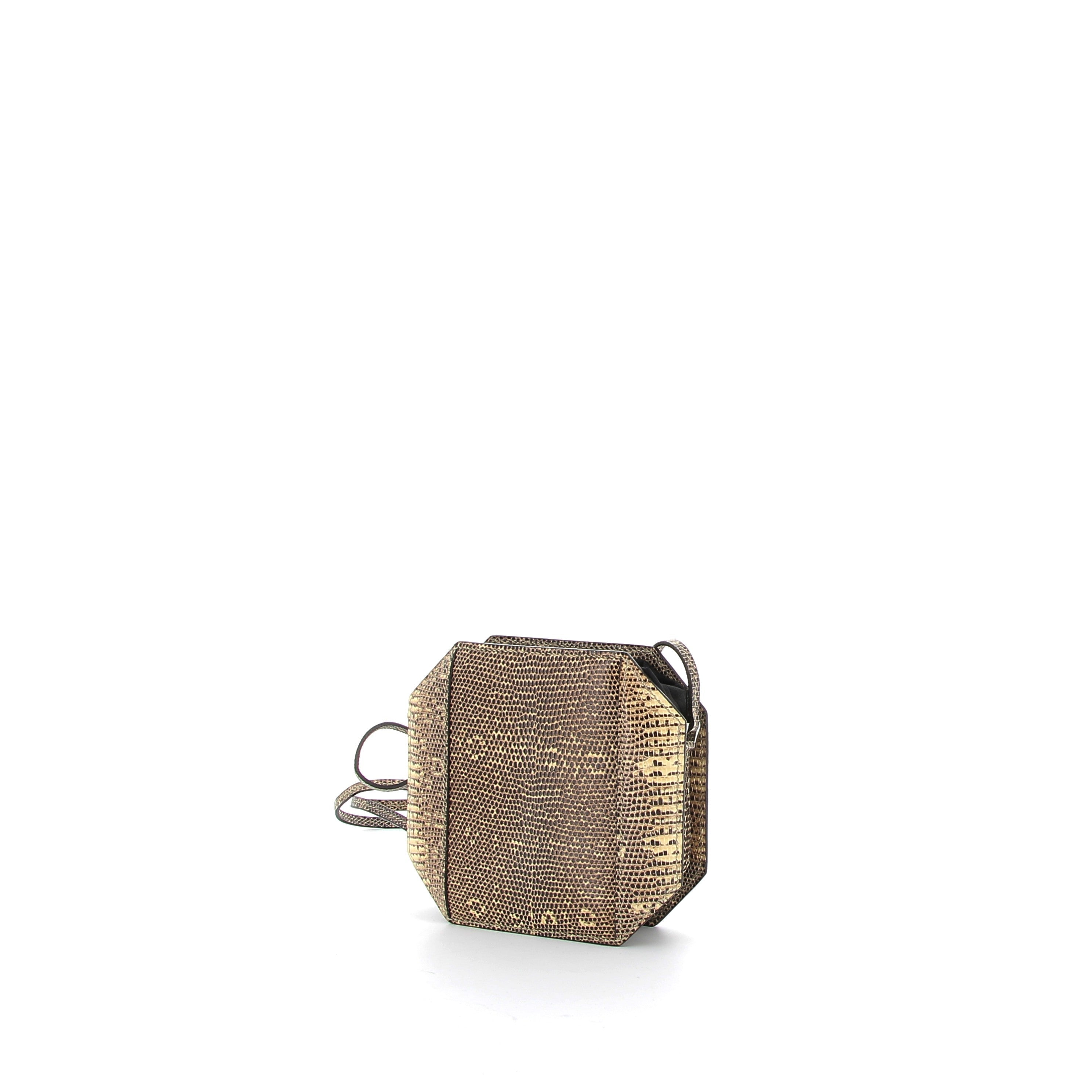 HERMÈS Powder Compact Lizard natural smooth/silk AA shade/black Palladium hardware