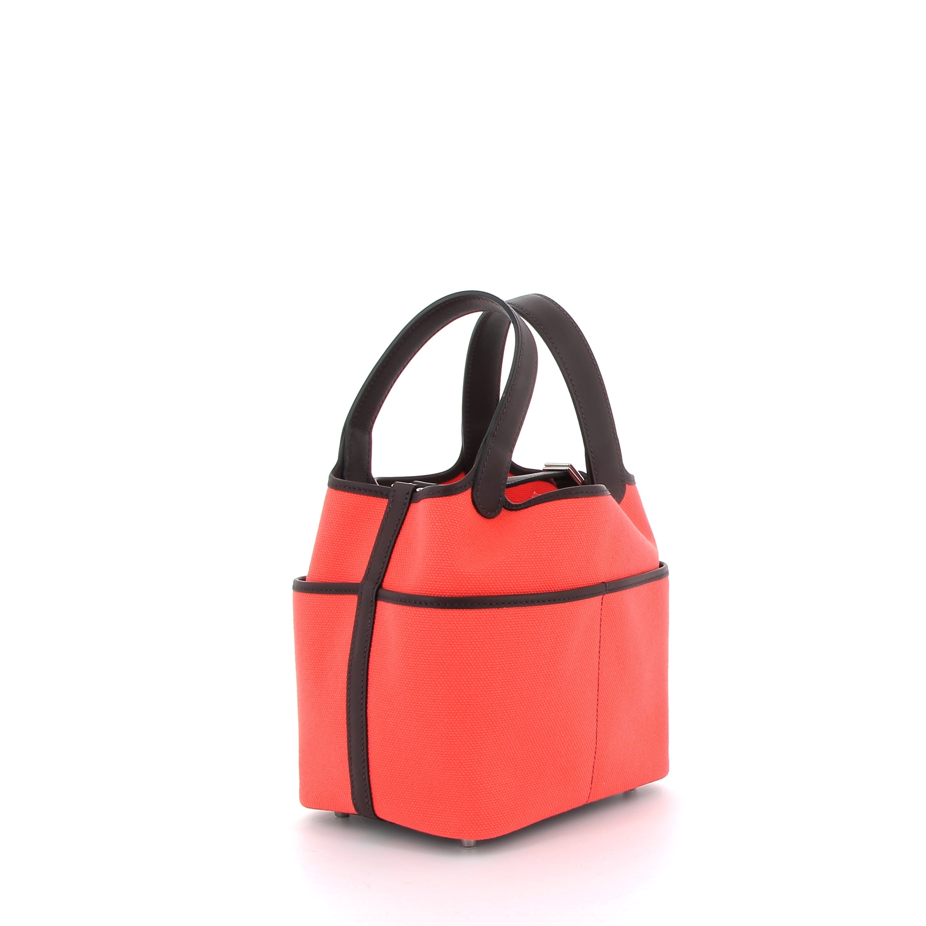 HERMÈS Picotin 18 Cargo Canvas Orange/Brown Palladium hardware