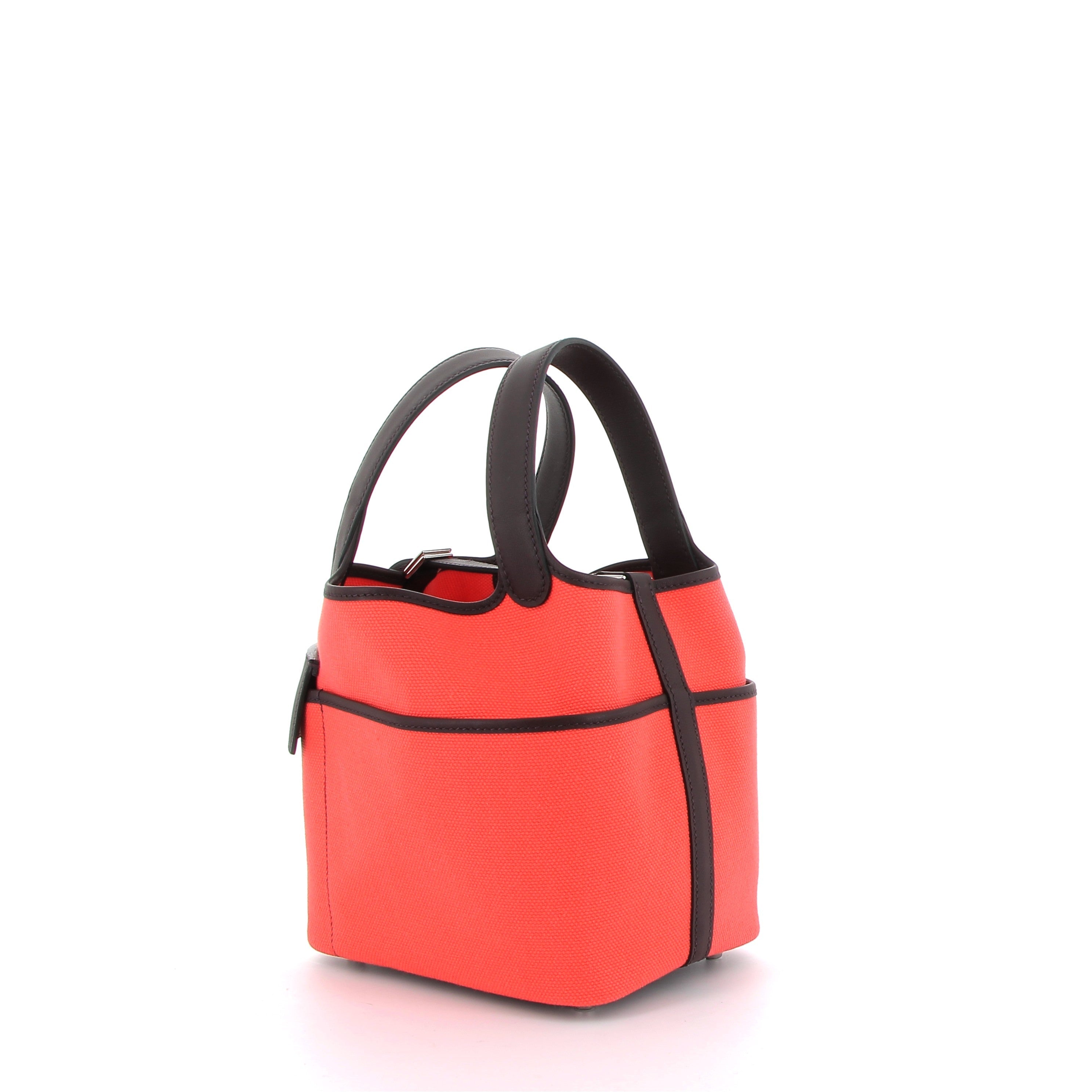 HERMÈS Picotin 18 Cargo Canvas Orange/Brown Palladium hardware