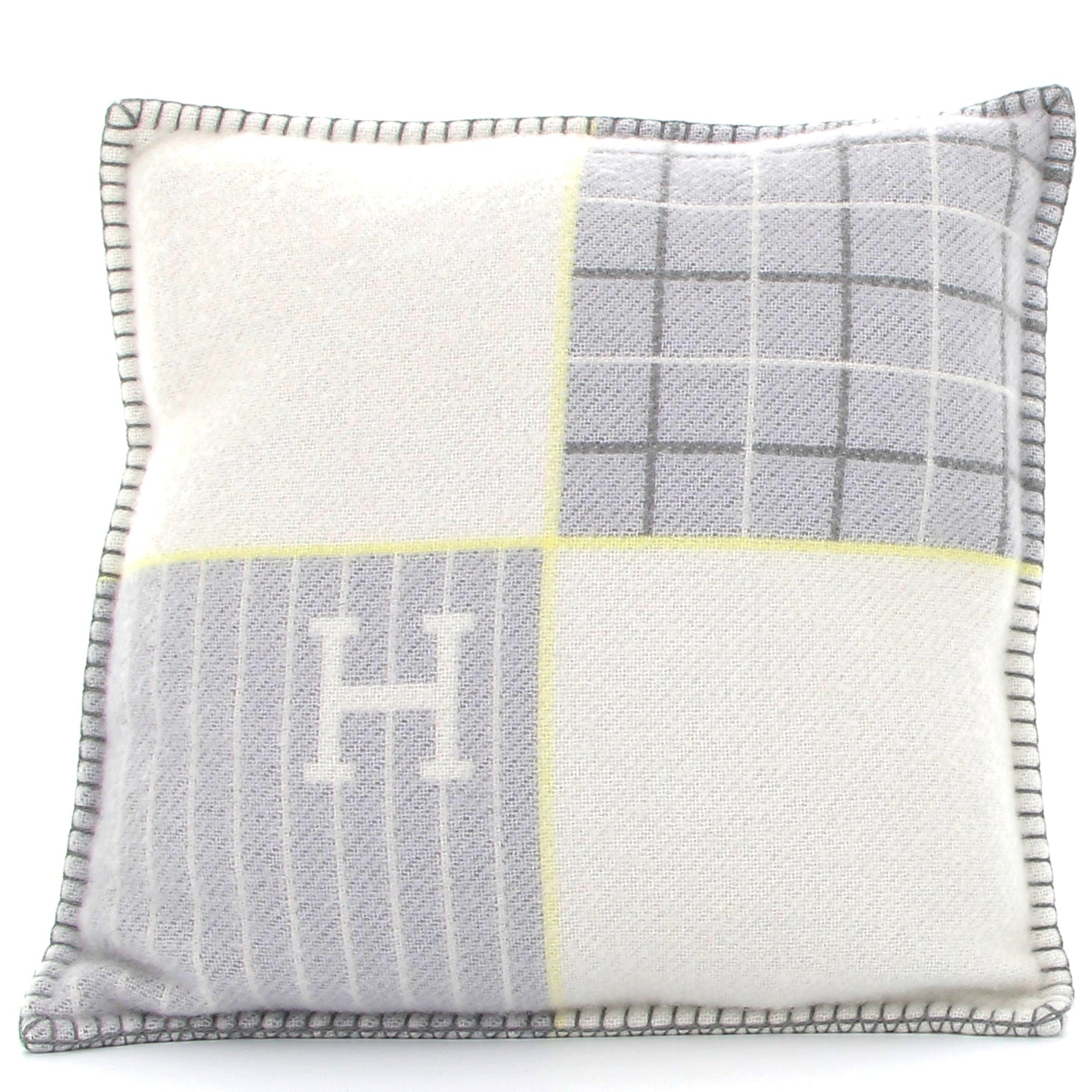 HERMÈS Avalon Cabriole Cushion Gris Perle Wool and Cashmere