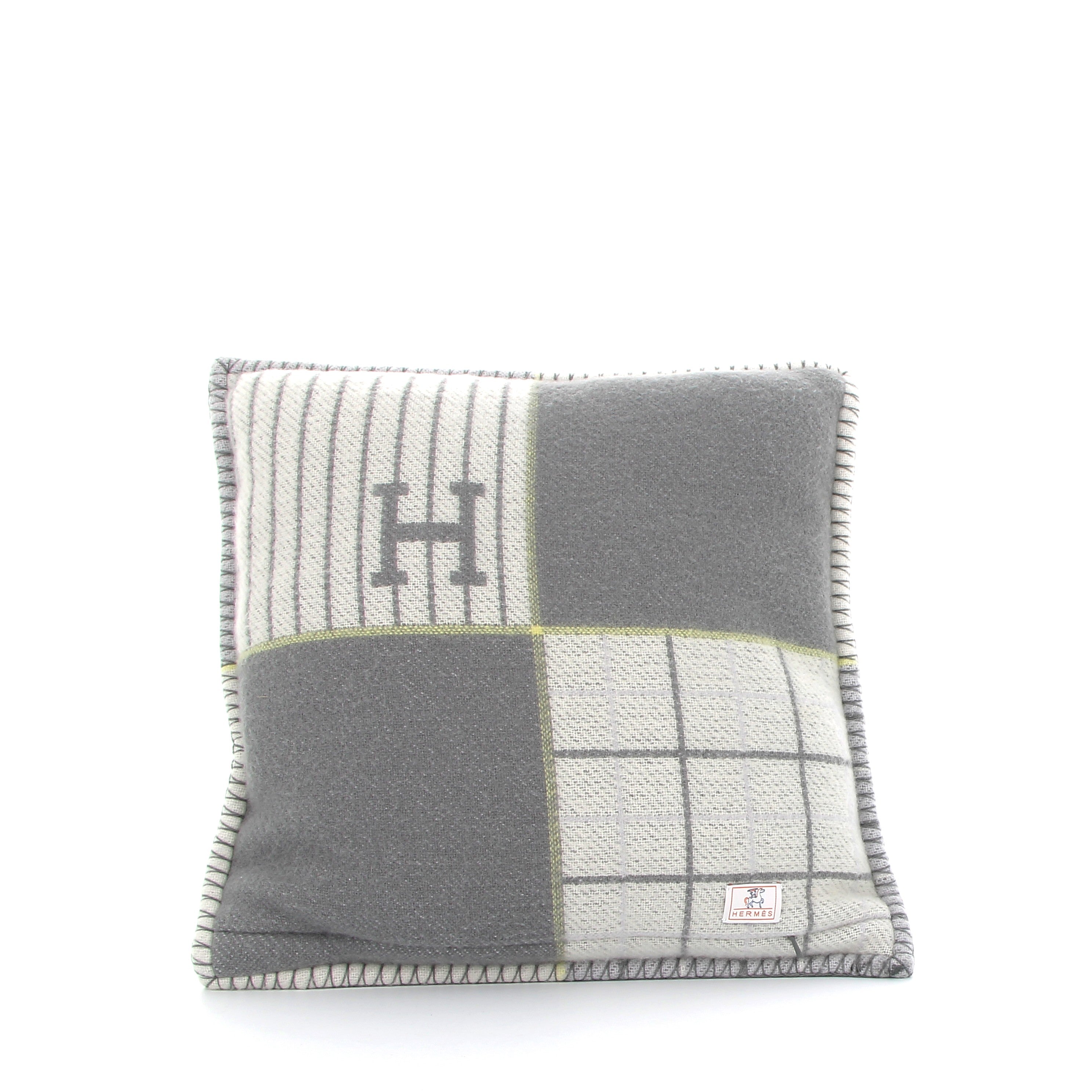 HERMÈS Avalon Cabriole Cushion Gris Perle Wool and Cashmere
