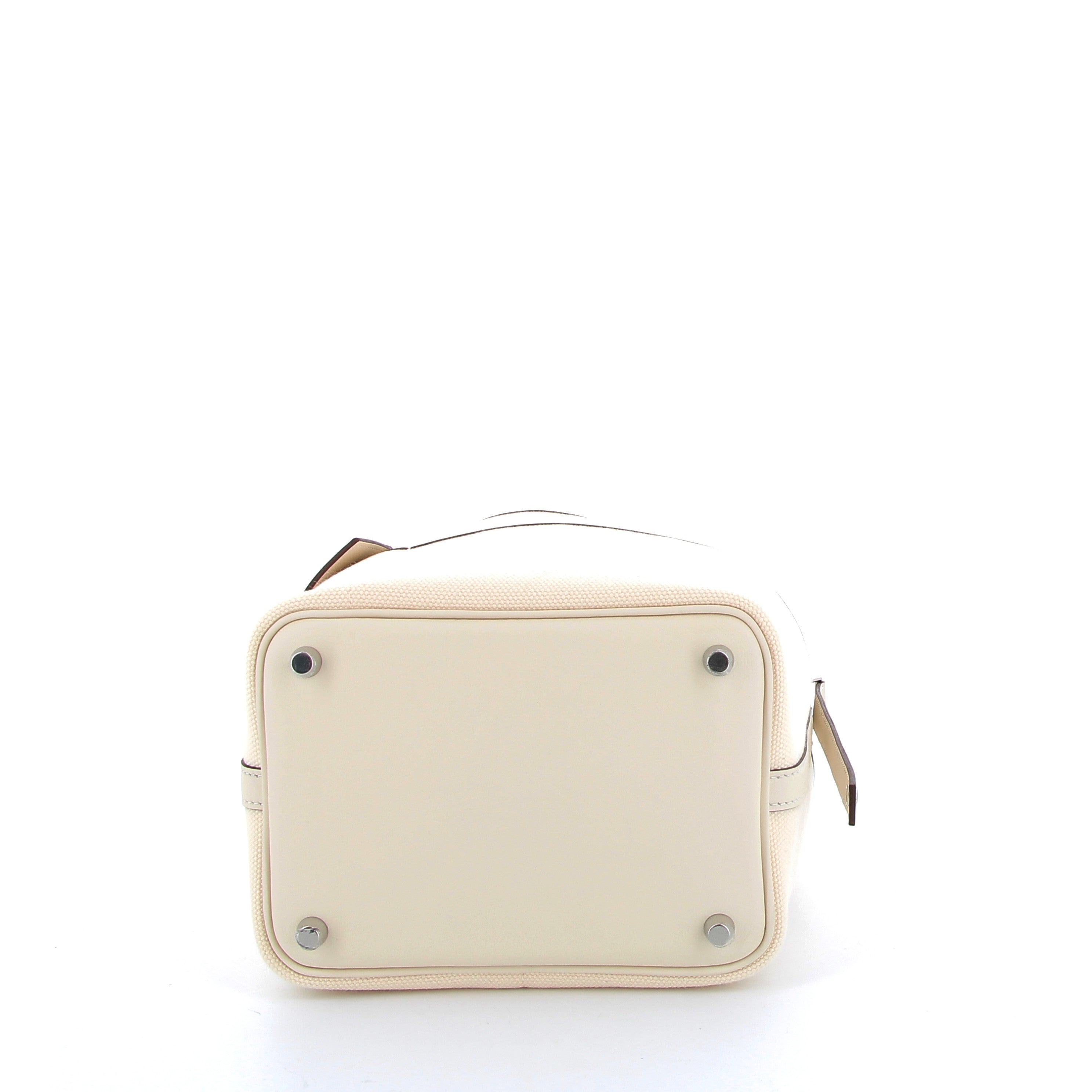 HERMÈS Picotin 18 Cargo Ecru/Nata Swift Leather/Canvas Palladium Hardware