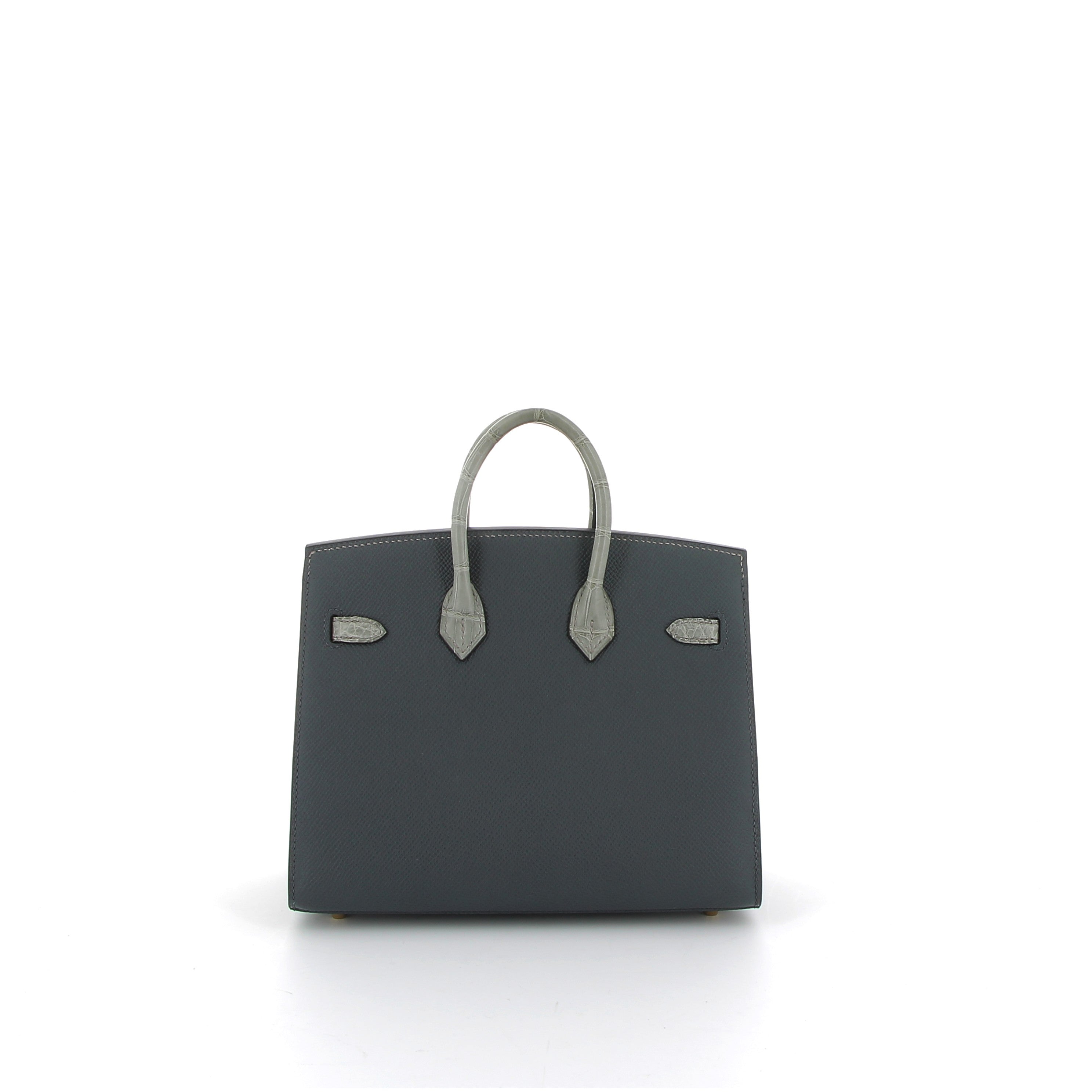 HERMES Birkin 20 Faubourg Rainy Days Epsom/Alligator Matte Metallic Finish Permabrass Hardware