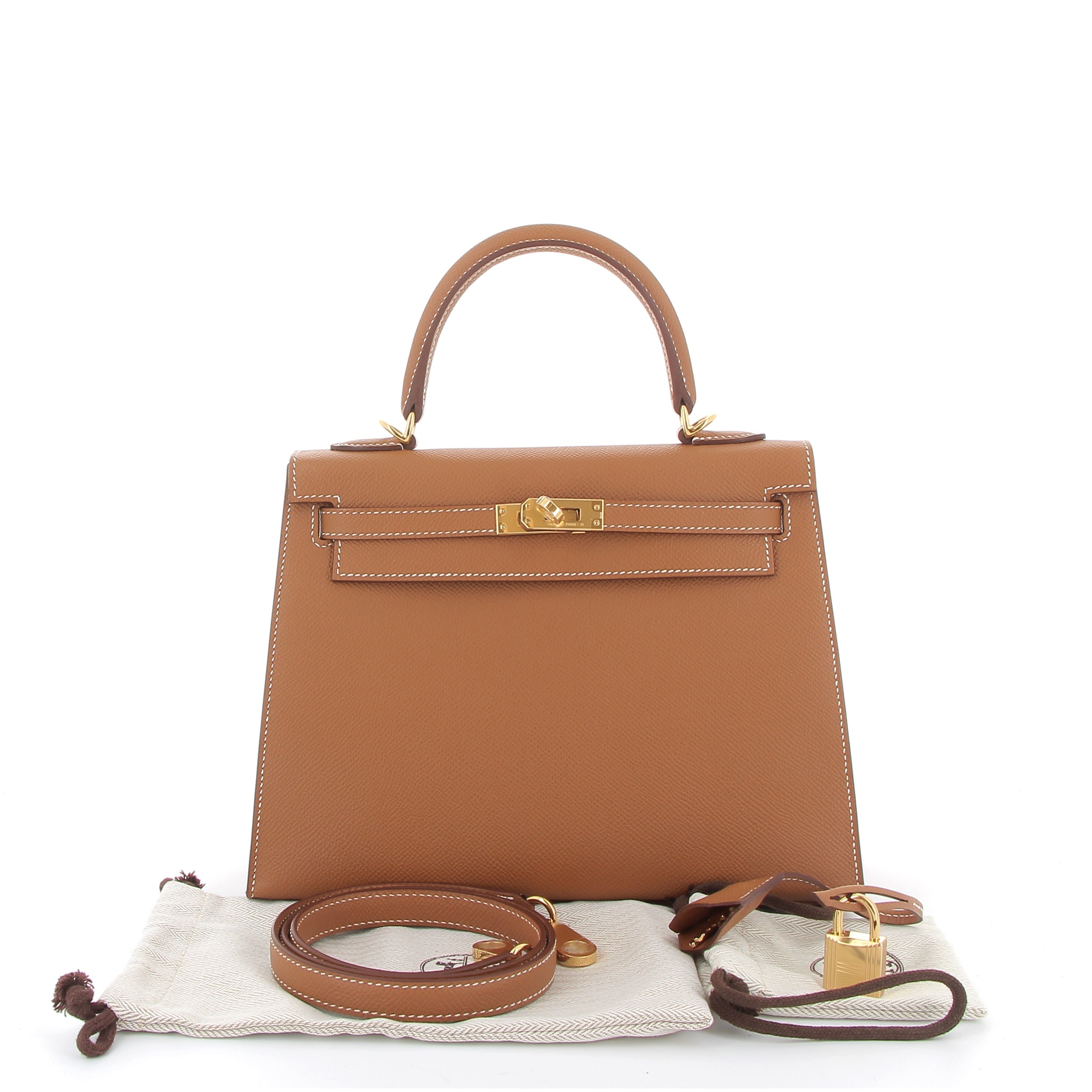 HERMÈS Kelly 25 Gold Epsom Gold Hardware