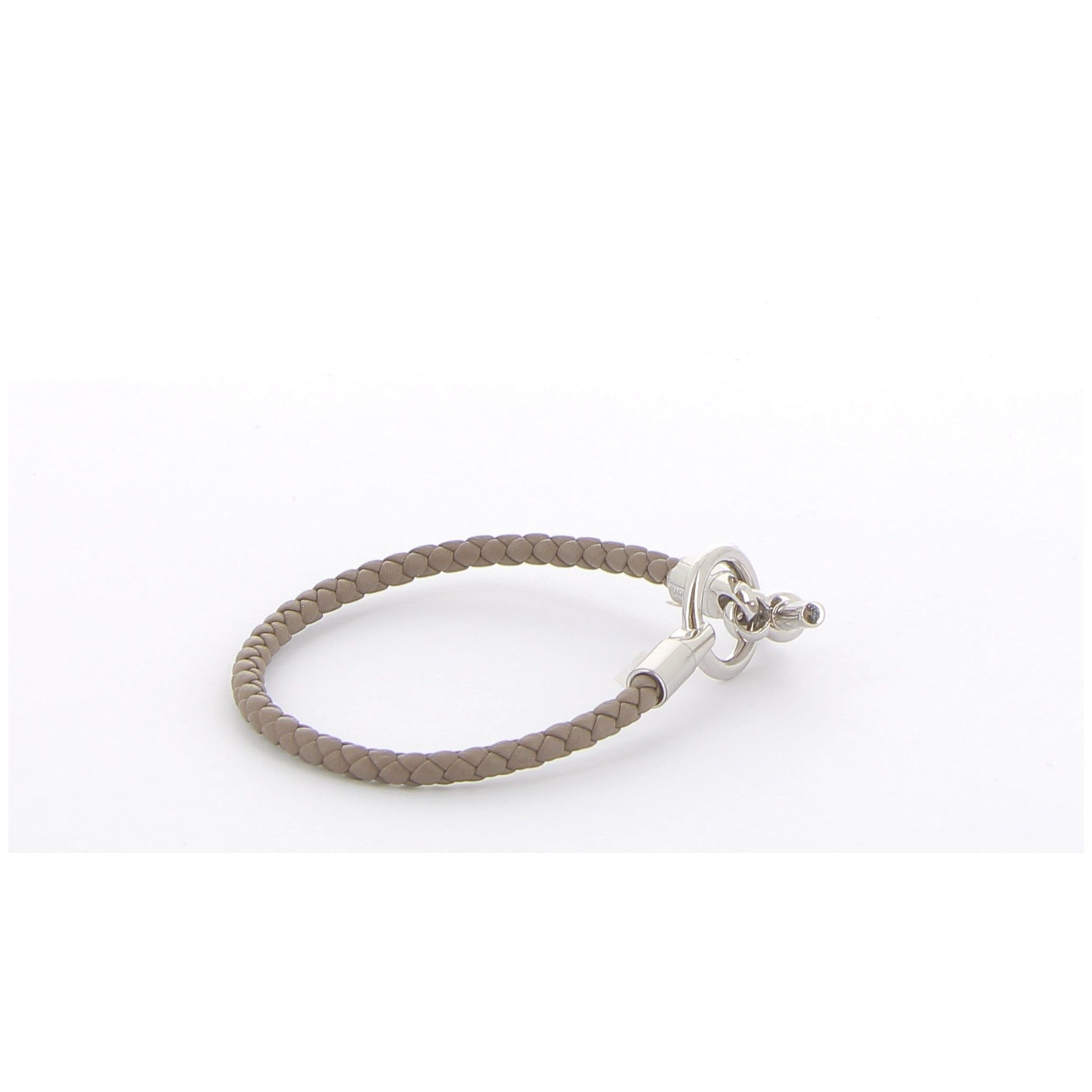 Hermès Bracelet Glénan Étoupe Veau Swift Palladium hardware