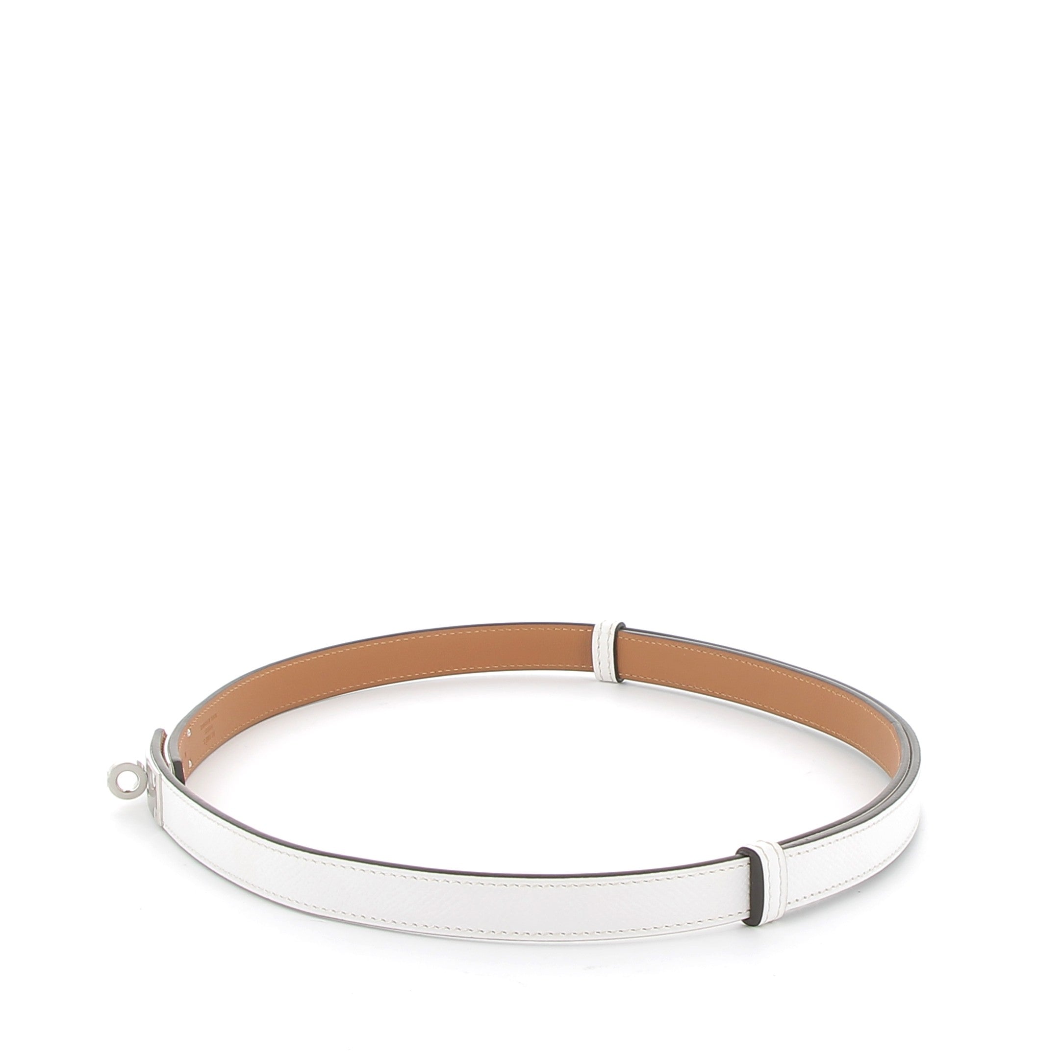 HERMÈS Kelly belt in white Epsom leather with palladium hardware