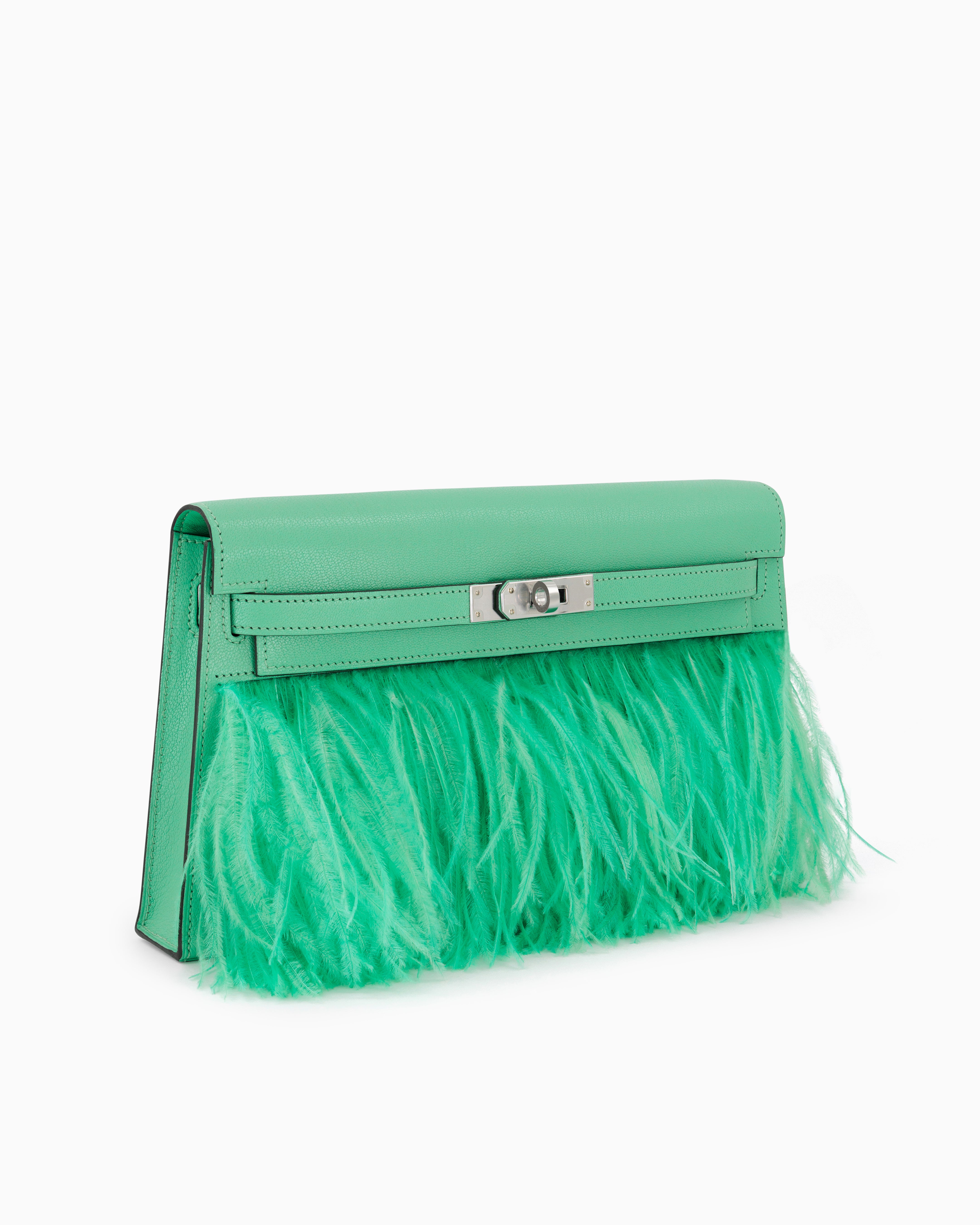 Hermès Kelly Elan Feather in Vert Comics with Palladium Hardware