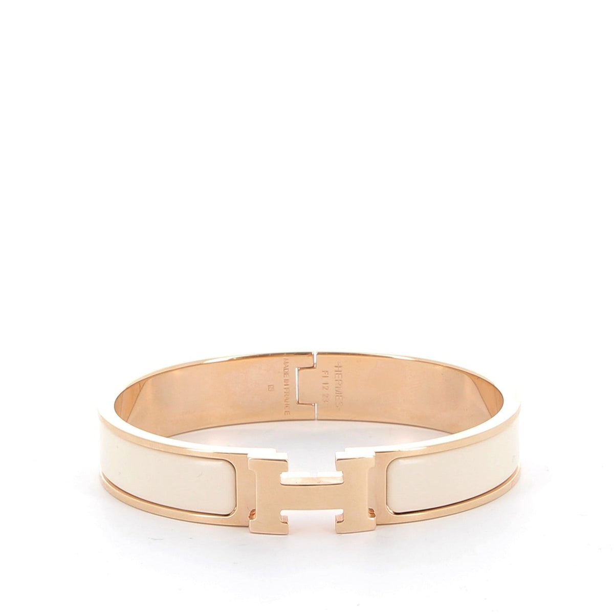 HERMES Clic H Bracelet Cream Gold hardware